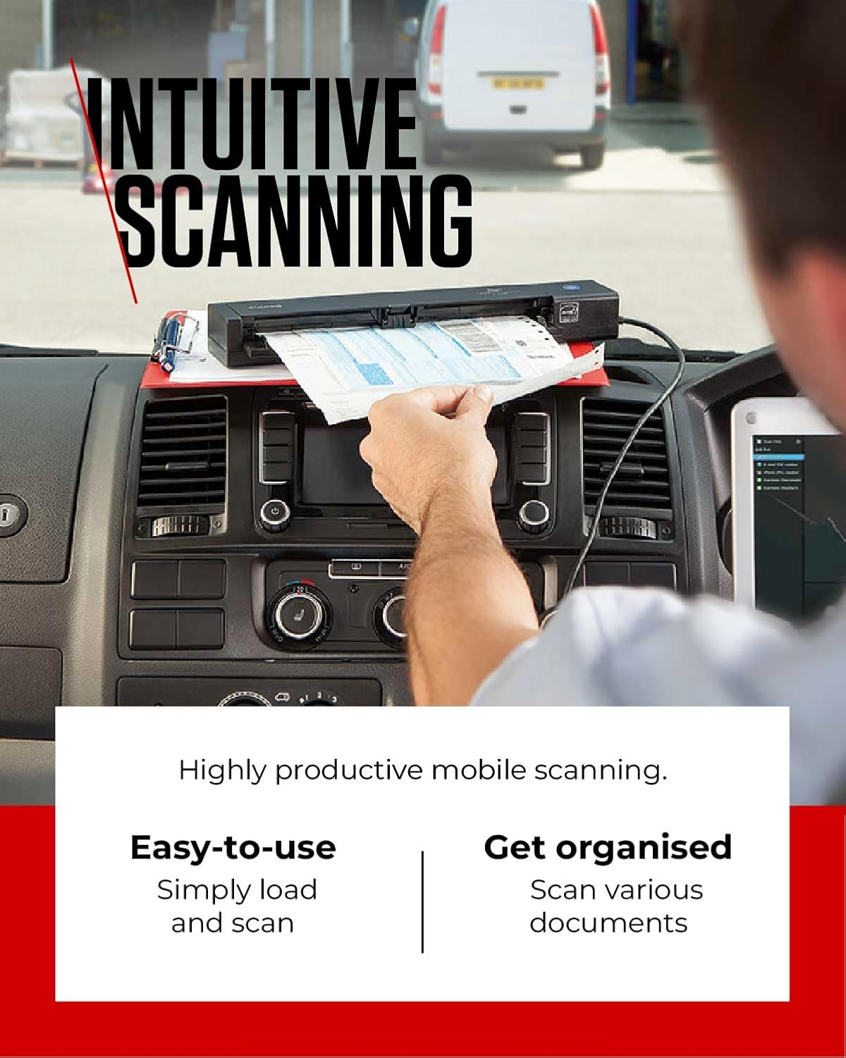 Canon P-208II Portable A4 Document Scanner, USB Mobile Document Scanner Duplex, Double Sided Scanning, Home Scanner, Plug & Play, 10X Automatic Document Feeder, Windows/Mac - Black