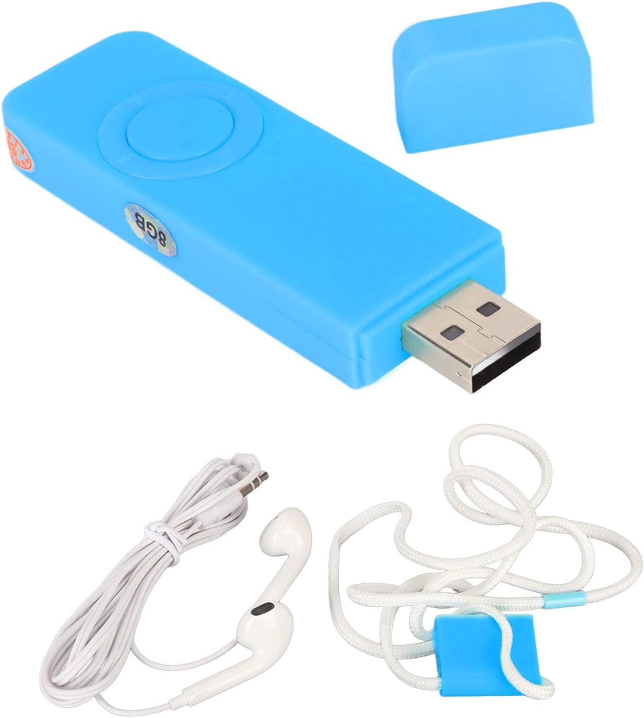 USB MP3 Player, 8GB MP3 Player Portable Music Player with Headphone and Lanyard, Hifi Lossless Sound Kids MP3 Music Player for Running (Black)