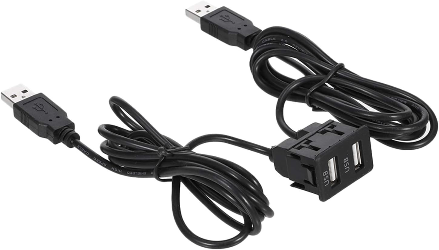 RAYWE 150CM Car Dash Flush Mount Two USB Port Panel Auto Boat Dual USB Extension Cable Adapter Replacement for Volkswagen Toyota image number 3