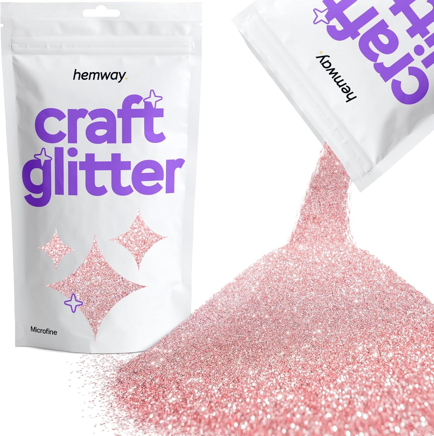 Hemway Craft Glitter Multi Purpose Flakes for Arts Crafts Tumblers Resin Epoxy Nails Wax Scrapbook Glass Schools Decorations - Light Rose Gold - Microfine (1/256" 0.004" 0.1Mm) 100G / 3.5Oz image number 5