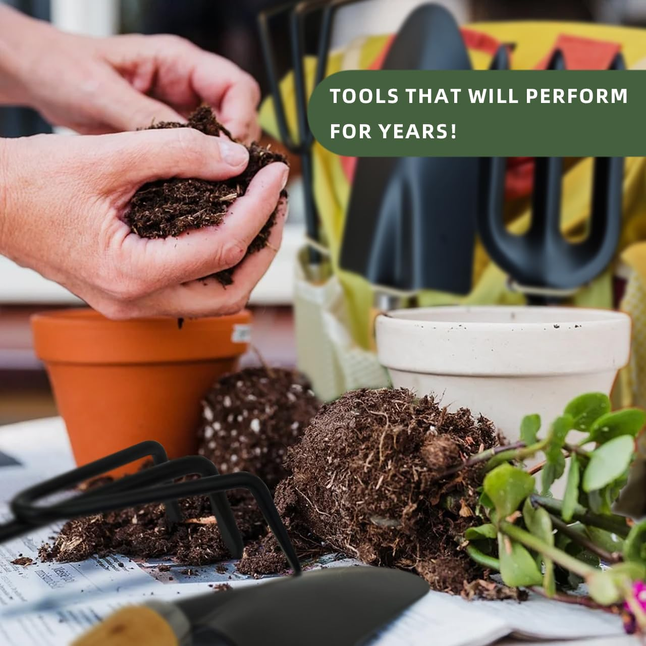 Garden Tool Kit Comes with Bag & Gloves,Garden Tool Set with Spray-Bottle Indoors & Outdoors - Durable Garden Tools Set Ideal Tool Kit Gifts for Women & Men, Set of 10 image number 4