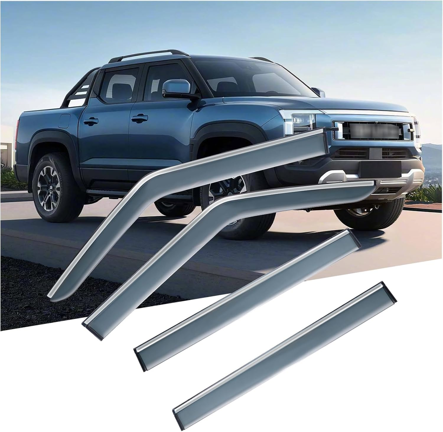 Car Window Visors Fit for BYD Shark 6 2024-2025, Wind Deflector, Rain Shield Protector, Sun Visor Cover, Window Sun Visor, Set of 4 Pieces image number 4