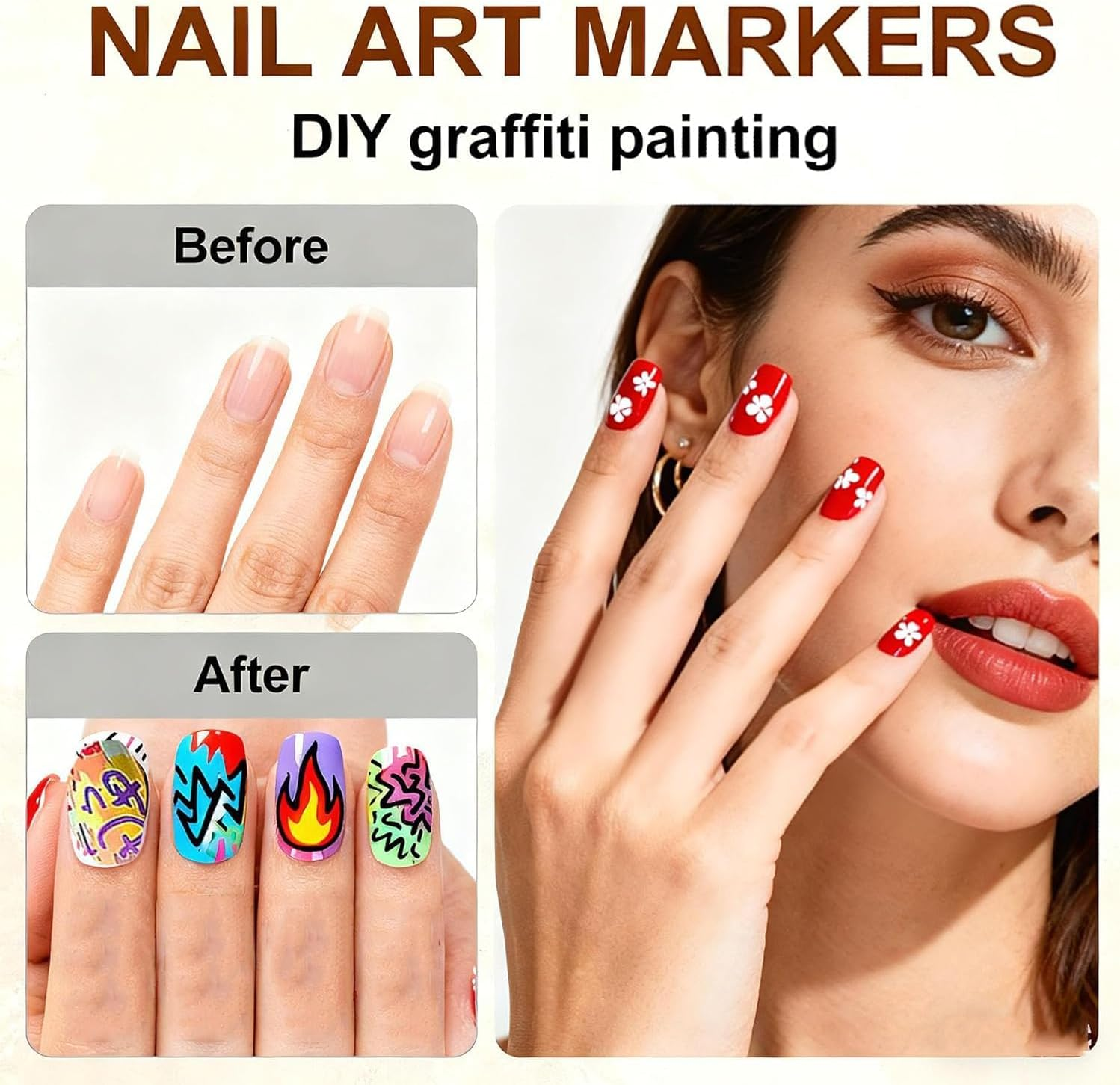 12 Colors Nail Art Pens Set, Quick-Dry Nail Art Markers Polish Pens for Dotting, Line Drawing, Painting & DIY Nail Design Tools (24Pcs) image number 2