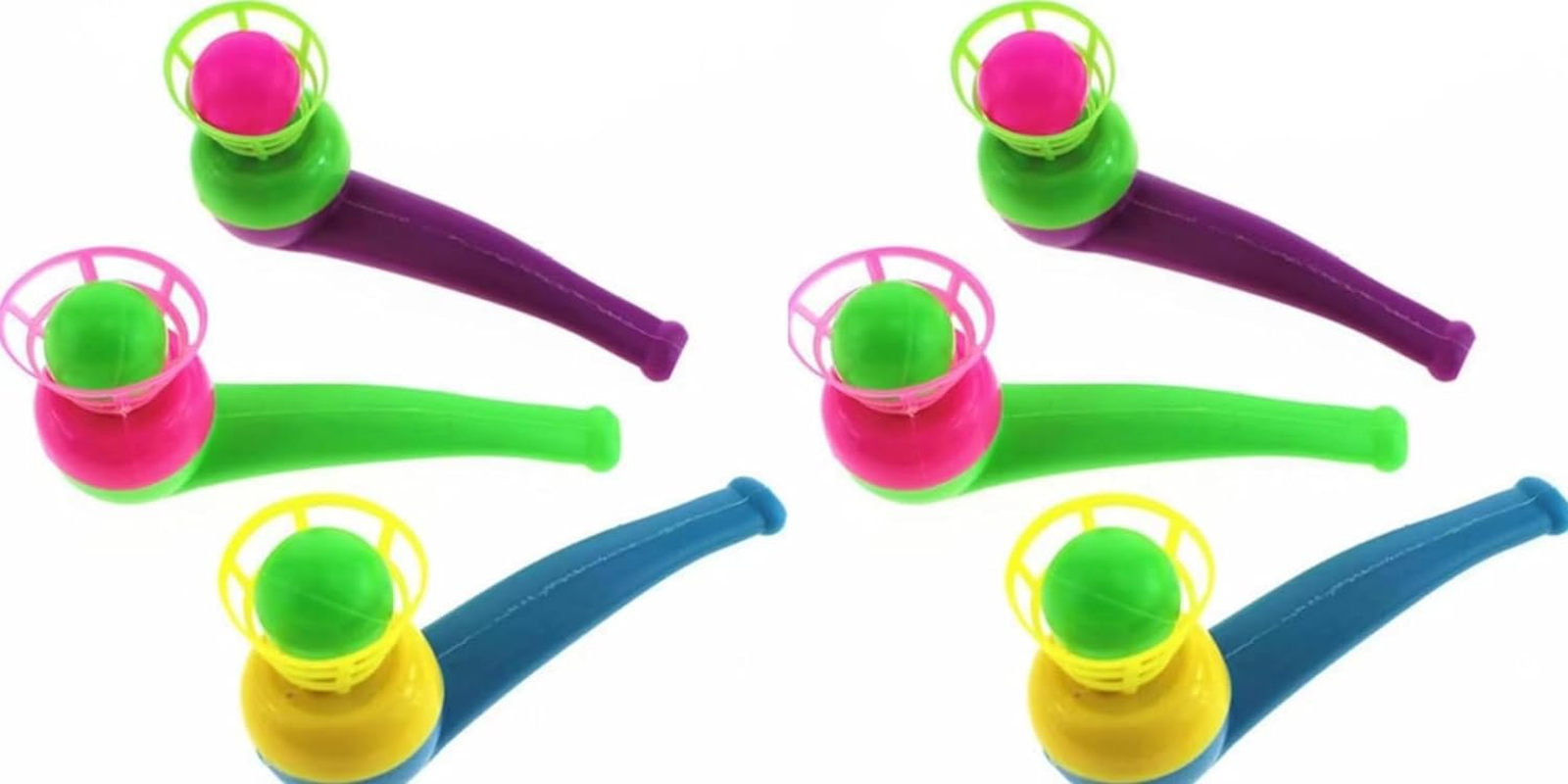 6 Pcs Random Color Floating Blow Pipe Balls Game Toys, Floating Blow Pipe & Balls Balance Blowing Toys, Stress Reliever Balance Blowing Toys for Adults Funny Party Supplies Balls image number 1