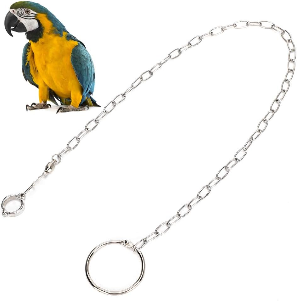 Mrisata Conure Harness Anklet 54Cm Stainless Steel Split Anklet for Large Pets Training Anklet for Birds Parrot image number 6