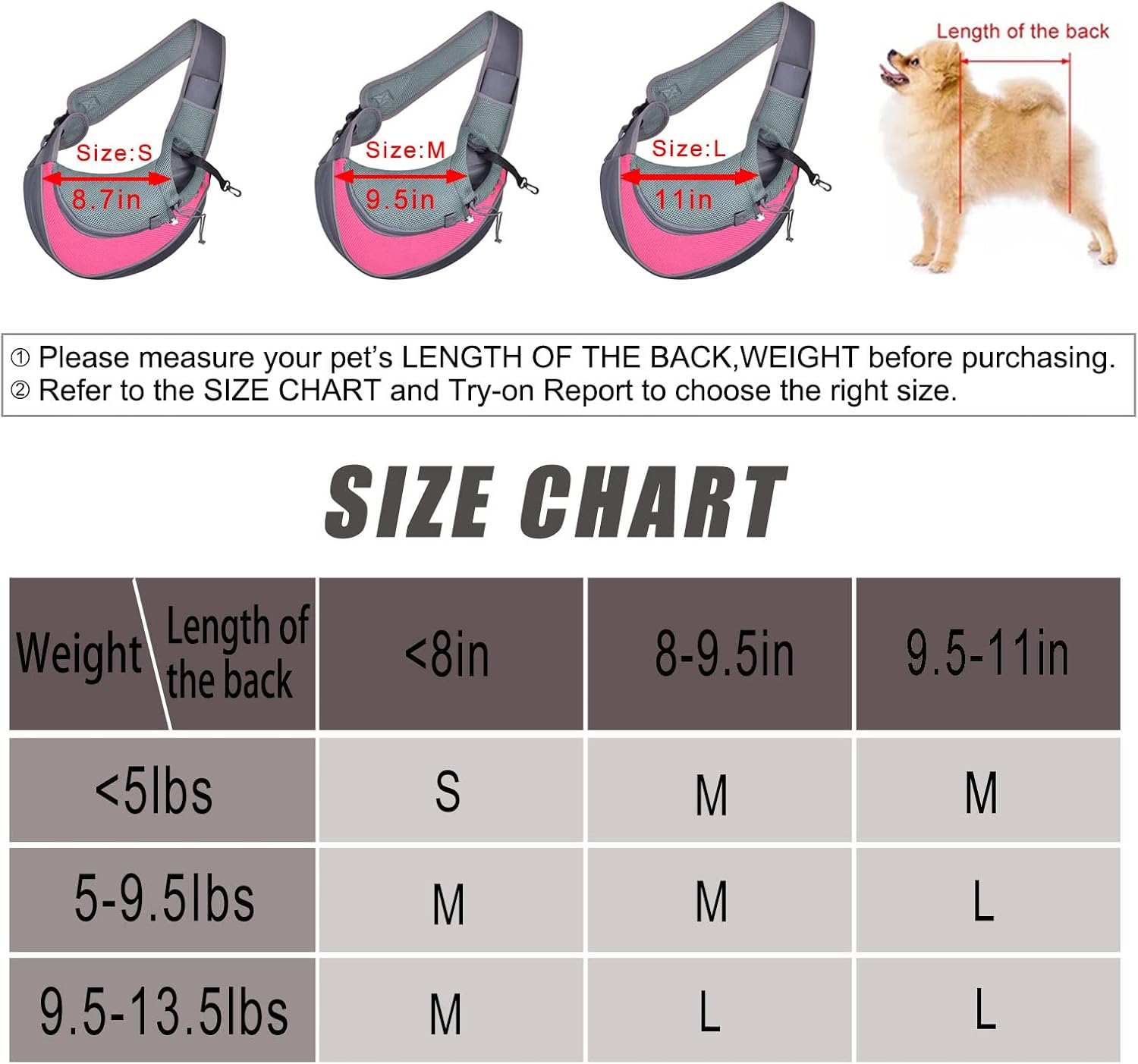 Cuby Pet Sling Carrier for Small Dogs Cats,Drawstring & Zipper & Special Security Hook Triple Designs for Pets' Securty,Breathable Mesh Travel Cat Carrier Bag with Adjustable Shoulder Strap (Pink S) image number 2