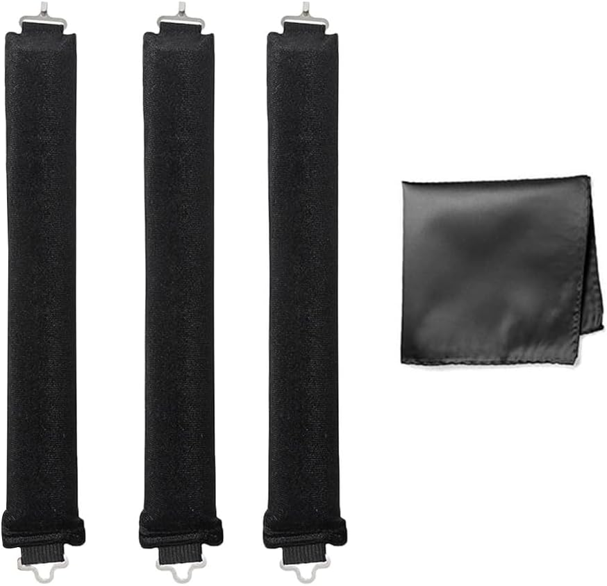 Weddhuis Pack of 3 Heatless Curls Band Overnight Blowout Curls without Heat DIY Overnight Curls Rubber Heat Free Curlers Curls Overnight for Medium Long Hair (Black) image number 5