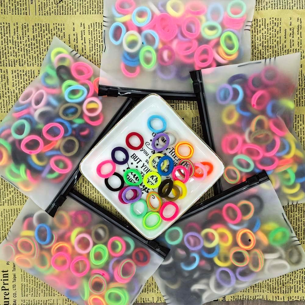500Pcs Baby Hair Ties, Betterjonny Elastic Hair Rubber Bands24 Colors Candy Cotton Seamless Hair Ties Soft Ponytail Holder Multicolor Small Hair Accessories for Kids, Newborn Girls, Toddler image number 4