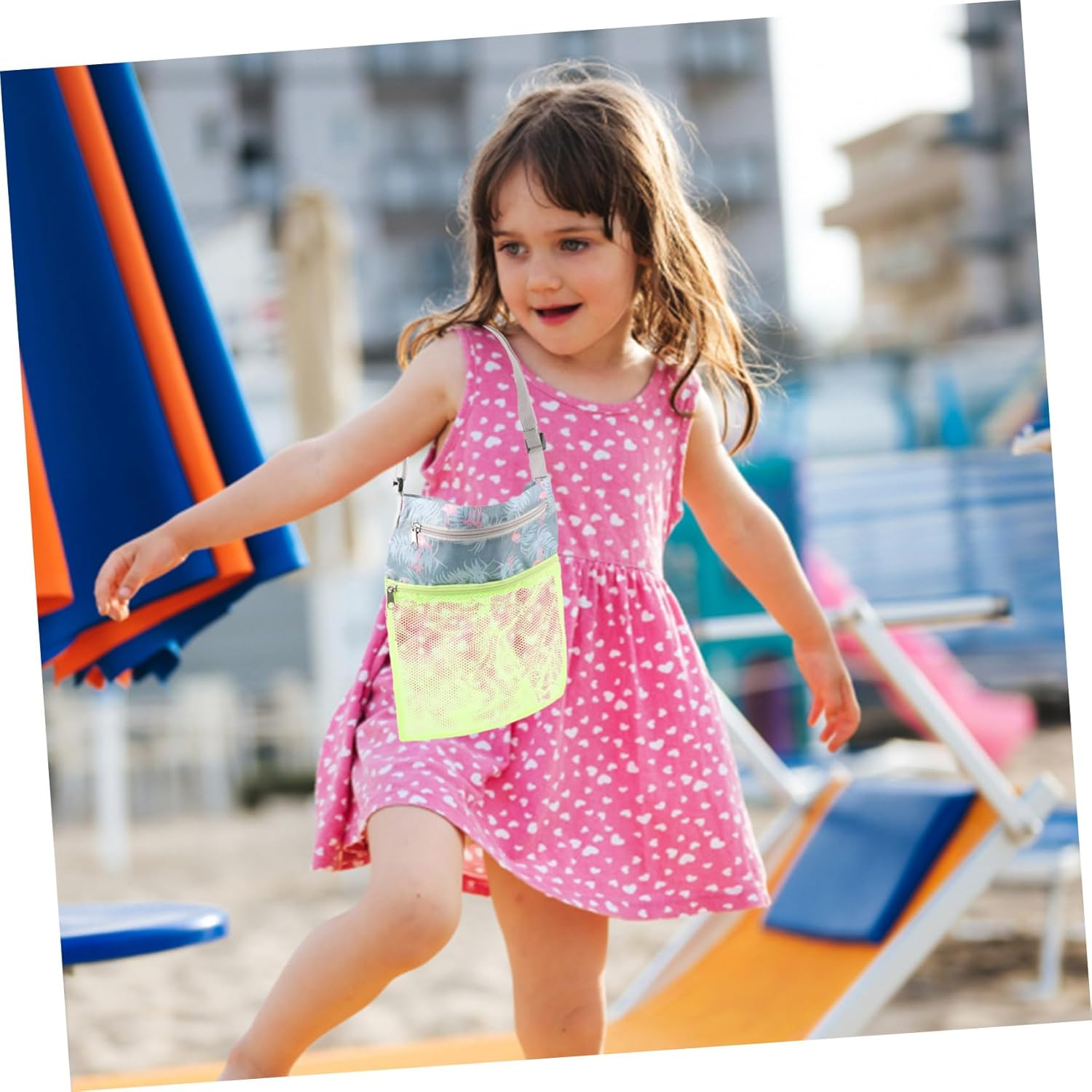 Hohopeti Capacity Mesh Beach Bag with Double Zipper Wear-Resistant Shell Collecting Tote for Outdoor Travel Lightweight Portable Storage for Towels Swim Gear and Camping Accessories image number 5