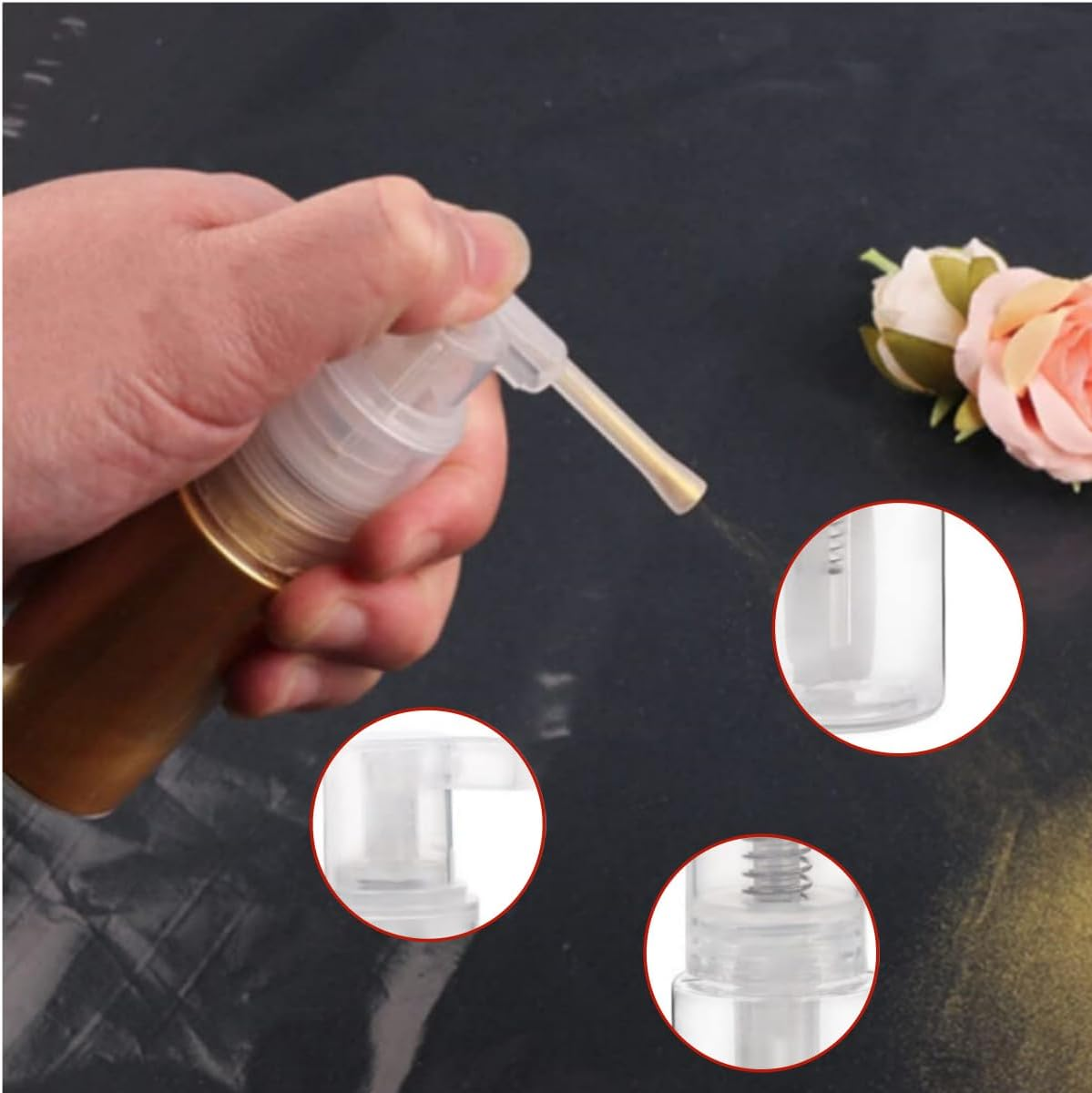 2 Pcs Glitter Duster Sprayer Transparent Powder Spray Bottles, Glitter Spray Bottle,14Ml and 35Ml Duster Spray Pump for Hair Salon, Cakes, Flower, Scrapbooking, Cardmaking image number 1