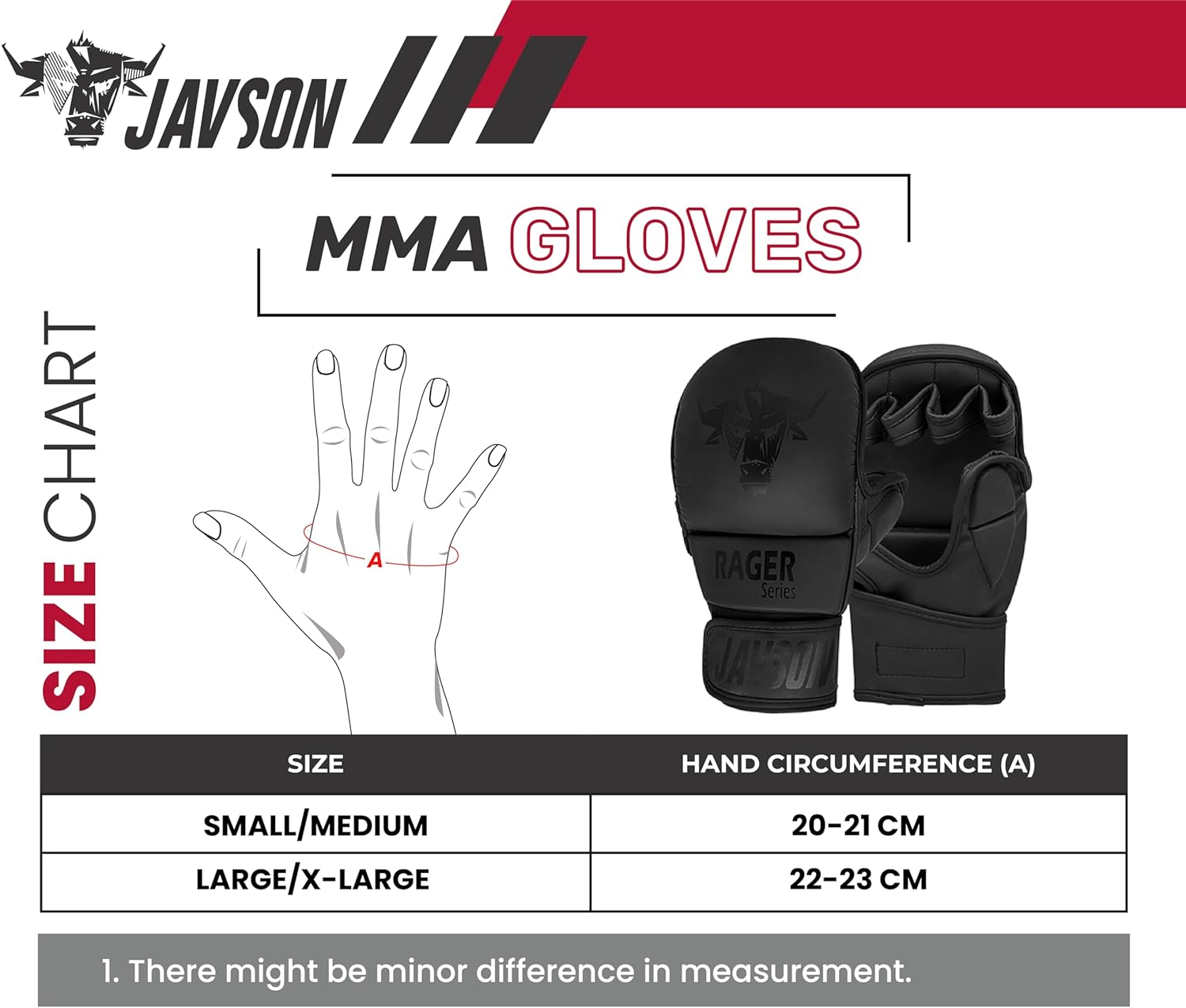 MMA Gloves Artificial Leather for Men & Women, Kickboxing Gloves Martial Arts Gloves for Grappling, Kickboxing, Muay Thai, Cage Fight & Punching Bag Gloves for UFC Training & Sparring by Javson image number 1