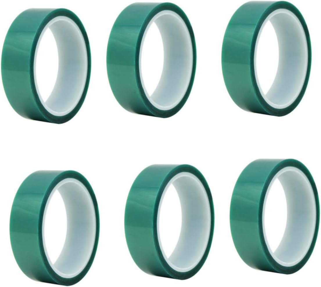 5Pcs Car Tape Pet Adhesive Tape for Spray Paint Plating Circuit Board Shielding Green High Temperature Resistant image number 2