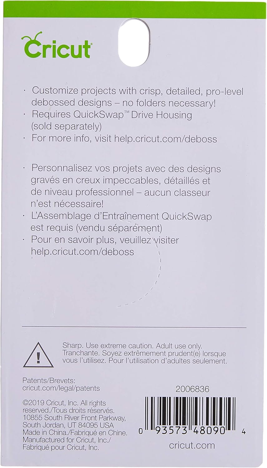 Cricut 2006836 Fine Quickswap Debossing Tip, Silver image number 4