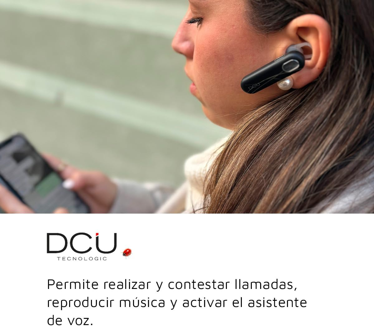 DCU TECNOLOGIC Wireless Headphones - Mono Bluetooth 5.3 Lightweight Headset - Make and Receive Calls - Dual Point Connectivity image number 3