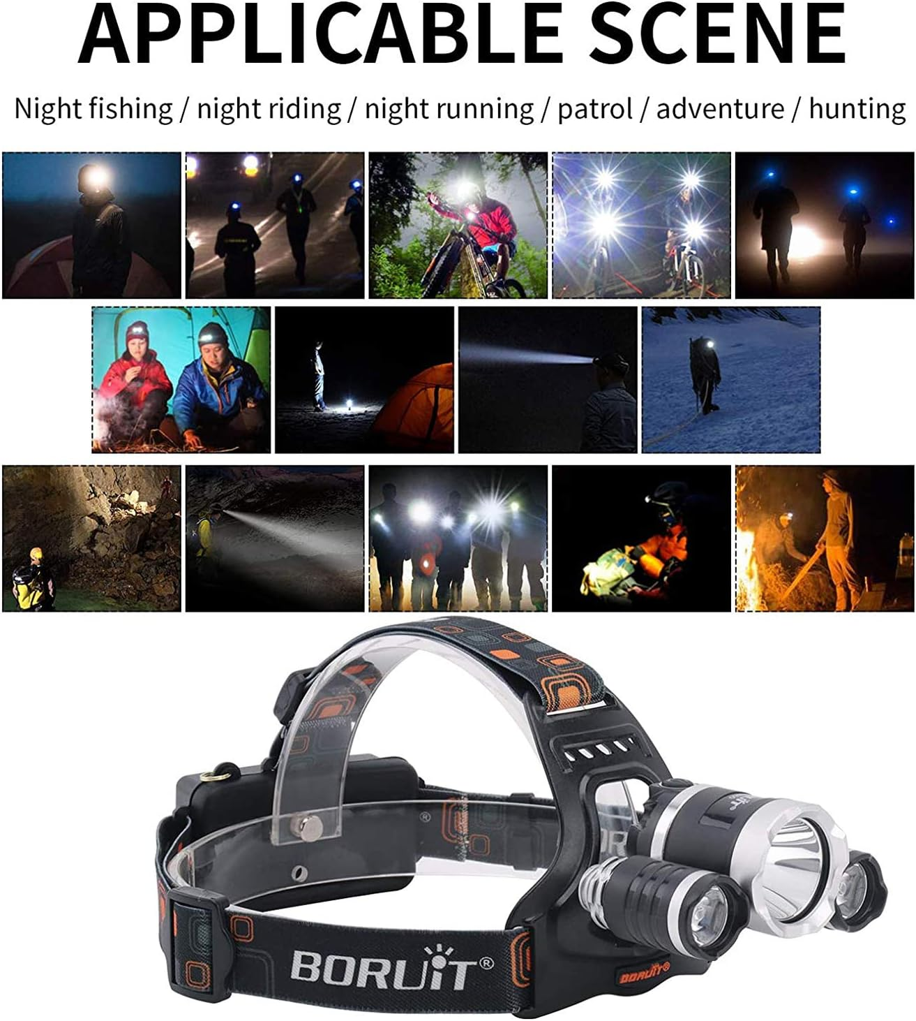 LED Light Headlamp - 5000 Lumens Rechargeable Blacklight Headlight for Night Fishing, Scorpions Hunting, Auto Oil and HVAC Leaks, Detect Fake Money/Jewelry/Pet Urine Stains (Uv+White Light) image number 2