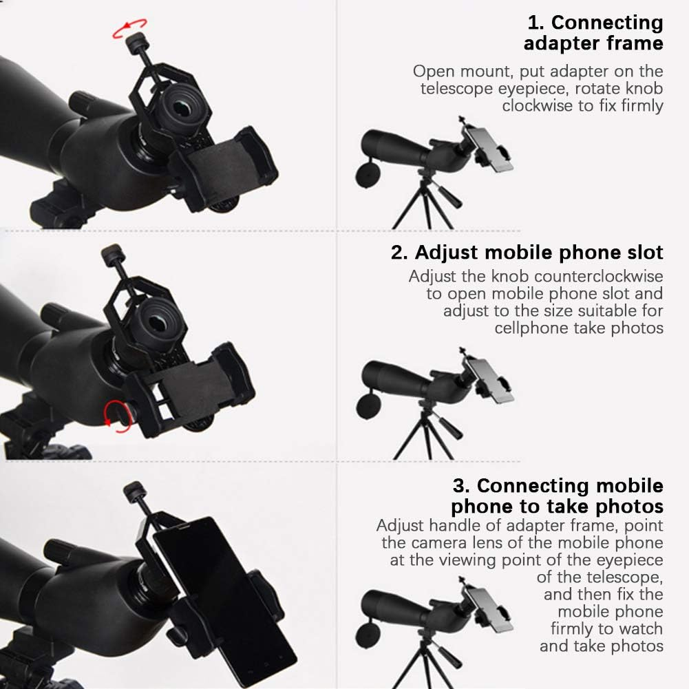 Telescope Phone Adapter,Universal Cell Phone Adapter Mount,Plastic Bracket for Binoculars Monoculars Astronomical Telescopes image number 5