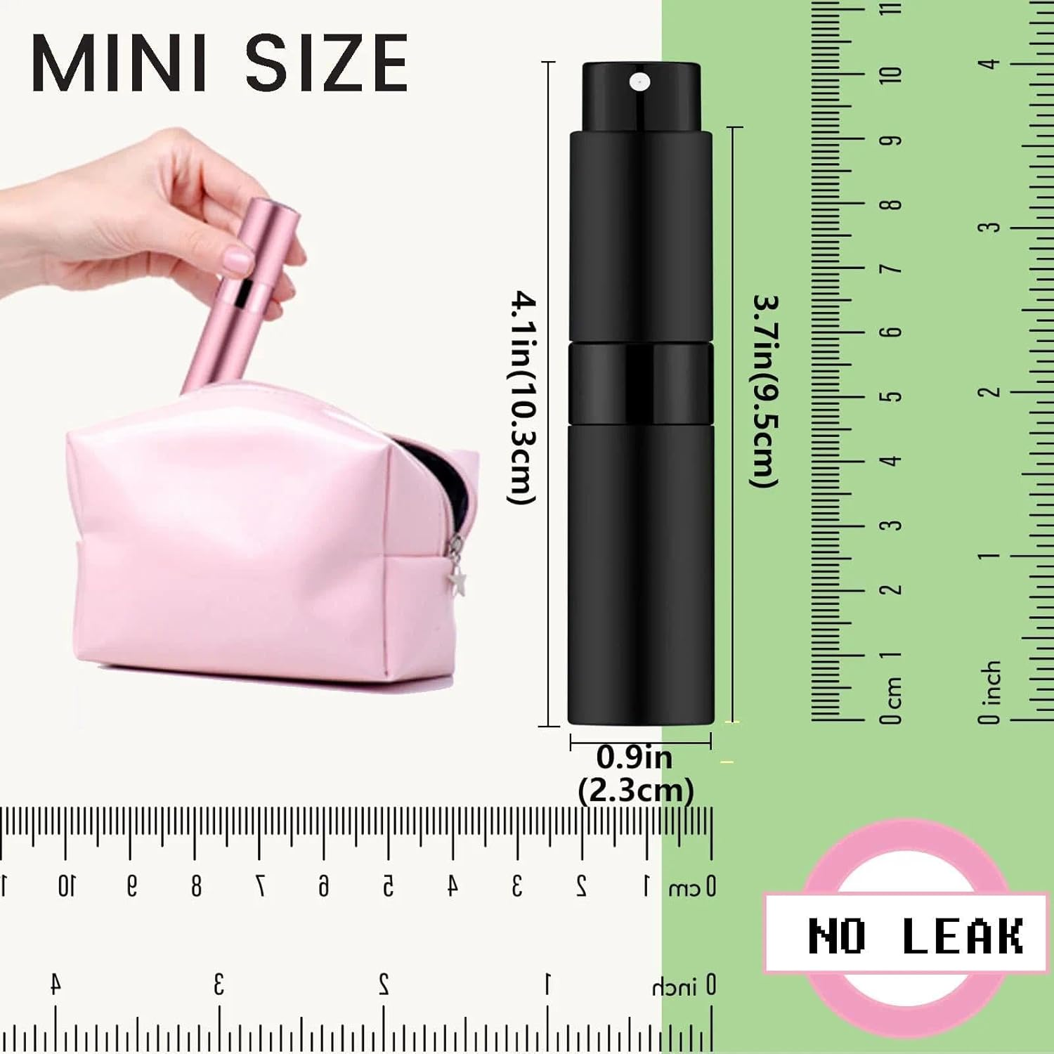 Travel Perfume Refillable Bottle, Mini Portable Atomizer Sprayer Leak-Proof for Pocket & Purse, Present for Travelers（5 Colors） - Abvian image number 3