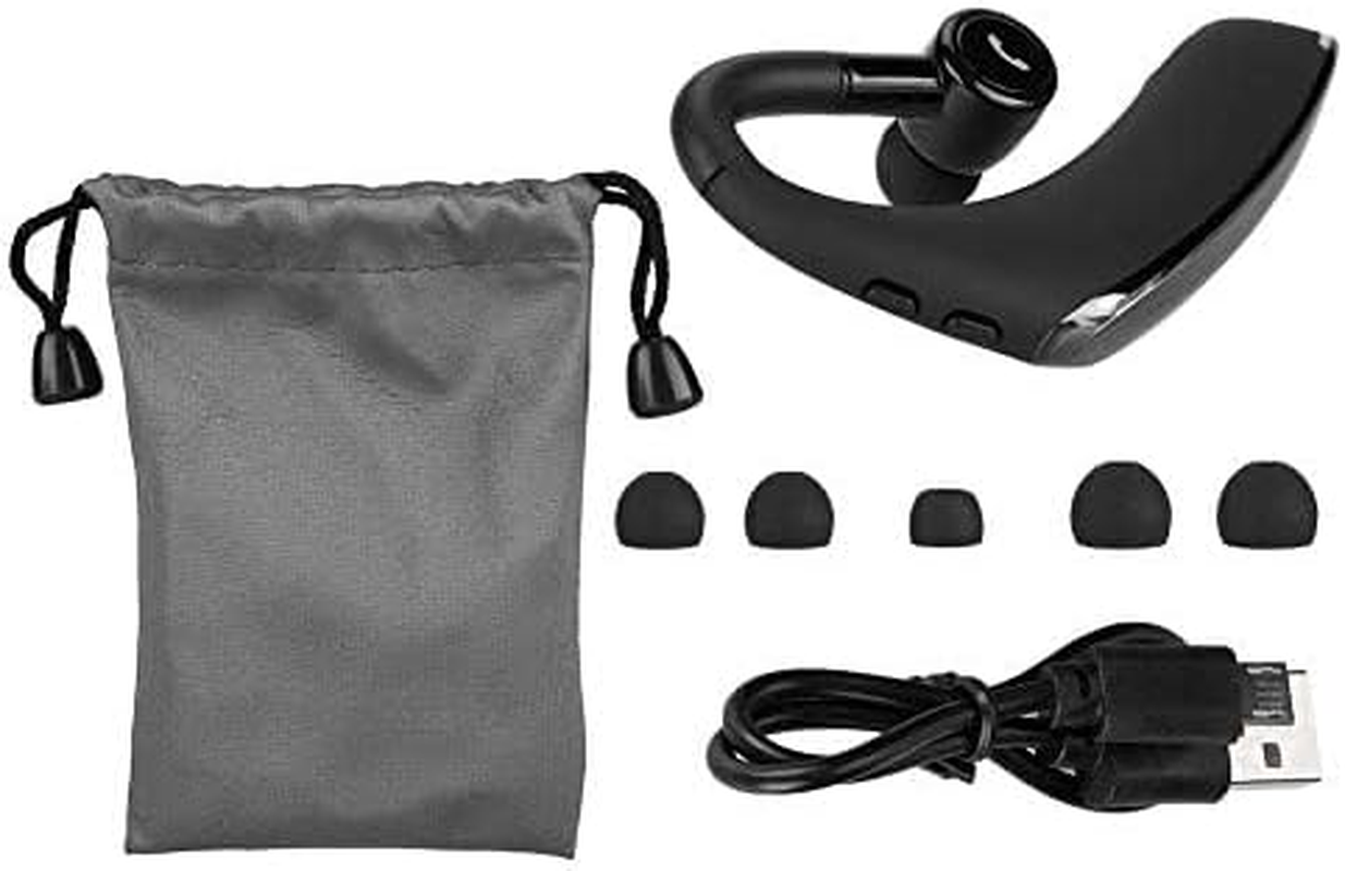 Bluetooth Headset, Wireless Bluetooth 5.0 Headset Basse Stereo Earpiece Hands-Free Calling Business Headphone with 170Ma Battery Rechargeable for Ios, Android.