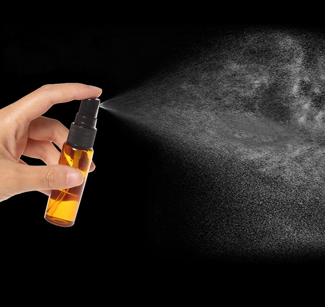 12 PCS Amber Glass Bottles Empty Spray Bottle round Glass Bottle with Clear Atomizer - Perfect for Essential Oil Formulas Aromatherapy and Other Cosmetic Products (15Ml/0.5Oz) image number 6