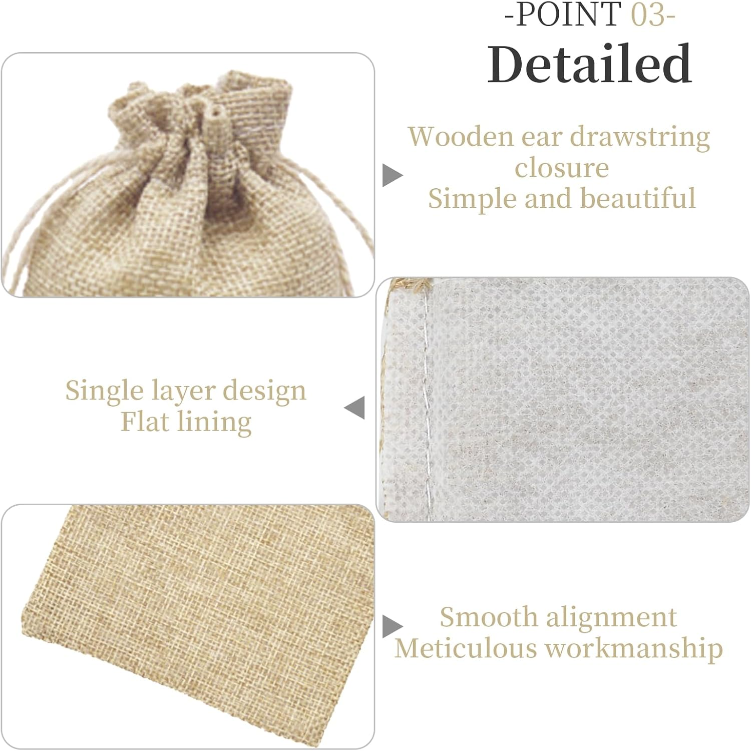 TRMFUSA 30 Pack Burlap Jute Gift Bags with Drawstring image number 2