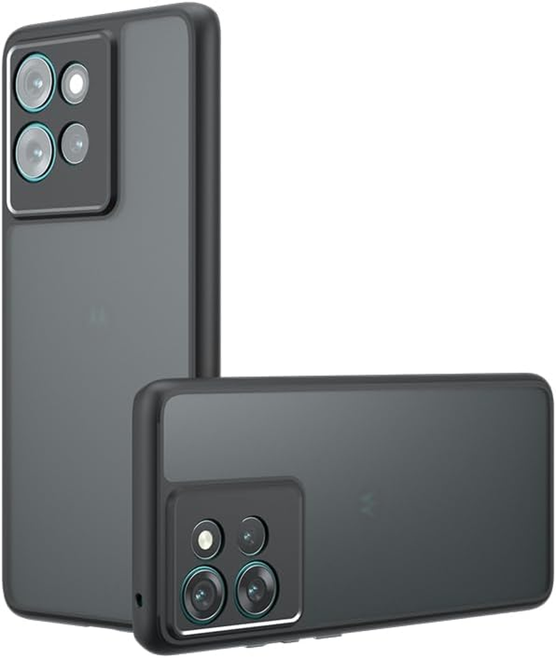 TQLGY Matte Case for Motorola Edge 50 Pro 6.7-Inch, Shockproof Military Grade Drop Protection, Frosted Translucent Skin-Touch Hard Back Slim Phone Cover, Black image number 2