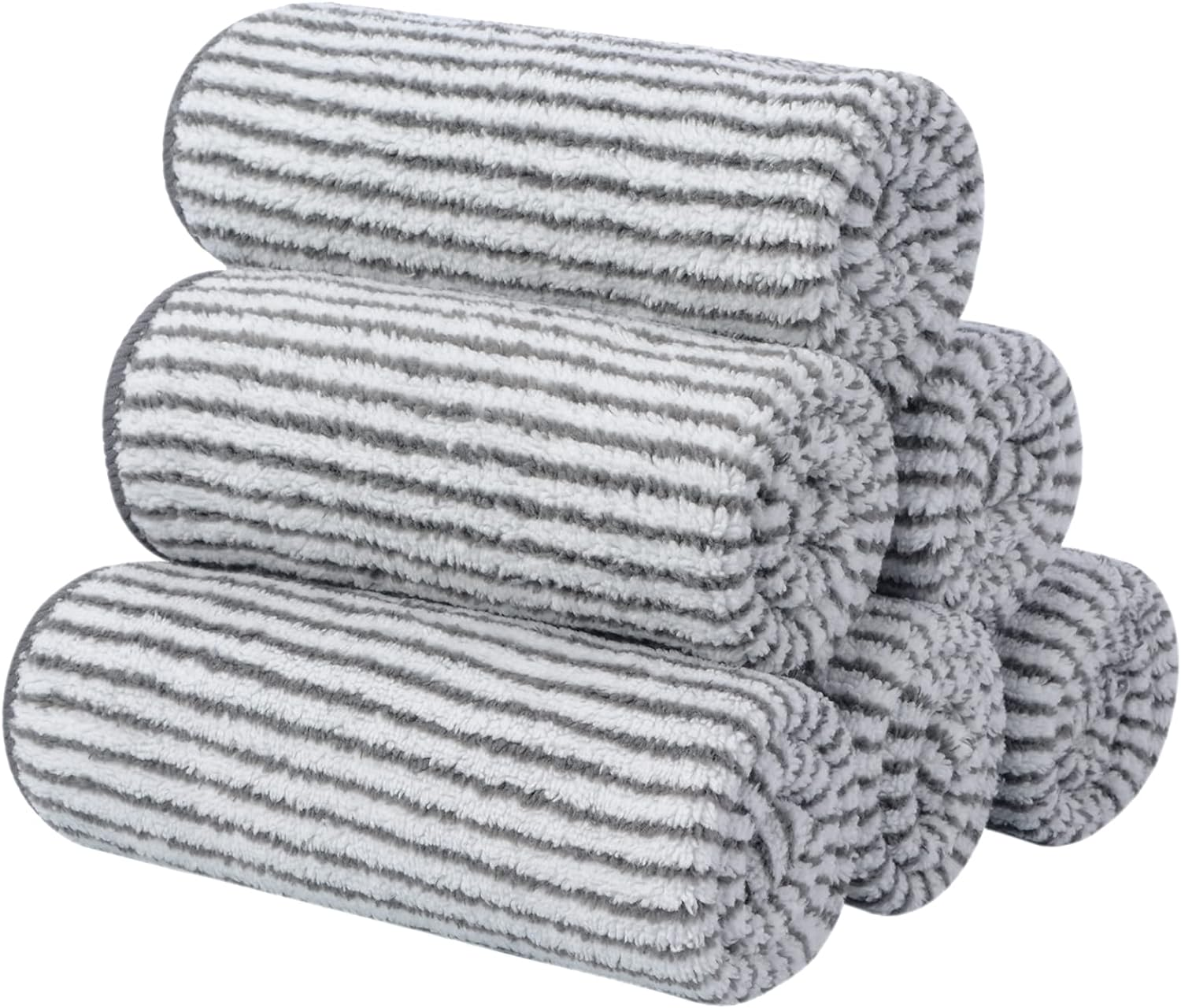 SINLAND 6 Pack Microfiber Face Towels Ultra Soft Bamboo Charcoal Facial Washcloths Reusable Makeup Remover Cloths Face Cloth for Bath 12Inch X 12Inch