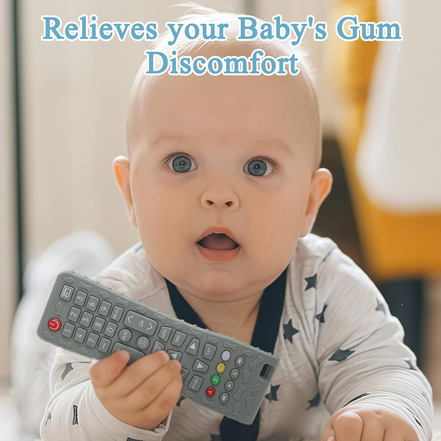 MR.TIMELAG Baby Remote Teether Toys - 2 Pack Silicone Teethers for Infants 3+ Months, Bpa-Free Chew Toys with Textured Surface & Easy Grip - Soothing Gum Relief for Newborns & Toddlers