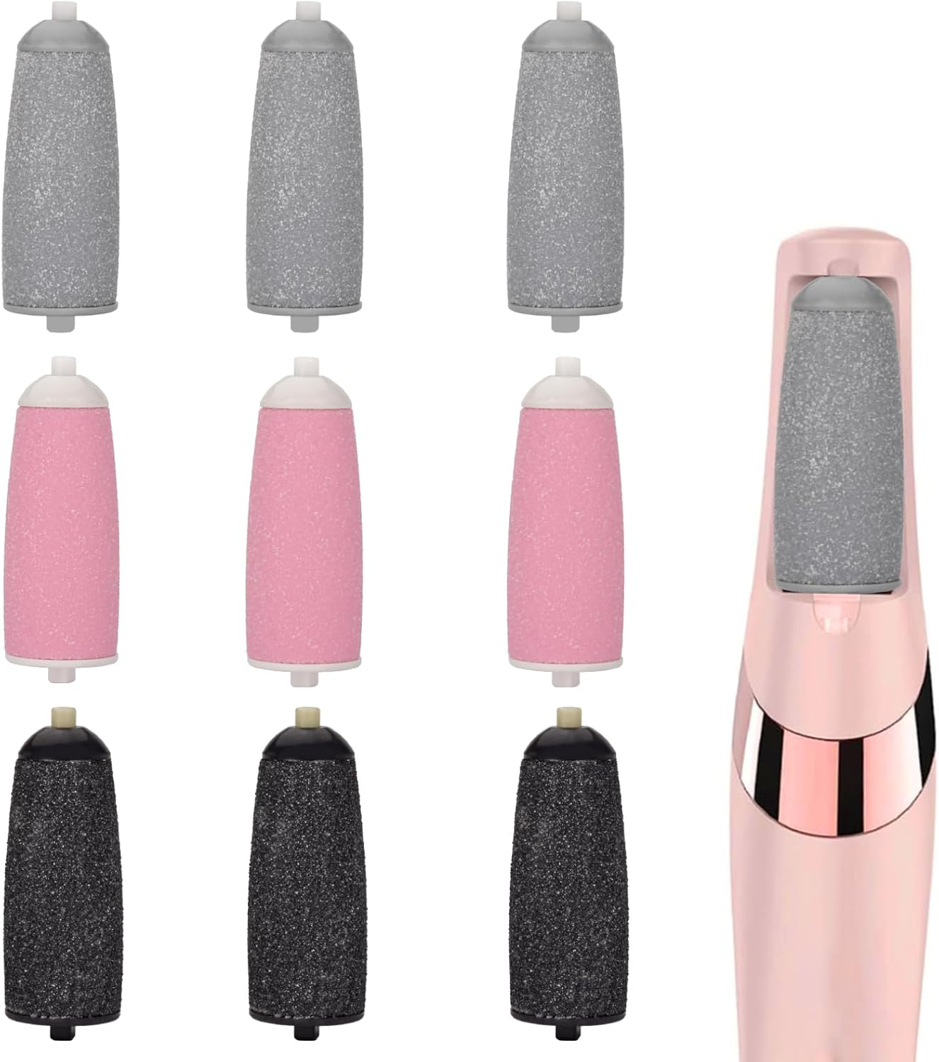 9 Pack Replacement Rollers Extra Coarse Rollers for Feet Roller Refill Heads Compatible with Finishing Touch Flawless Pedi Electric Tool File image number 6