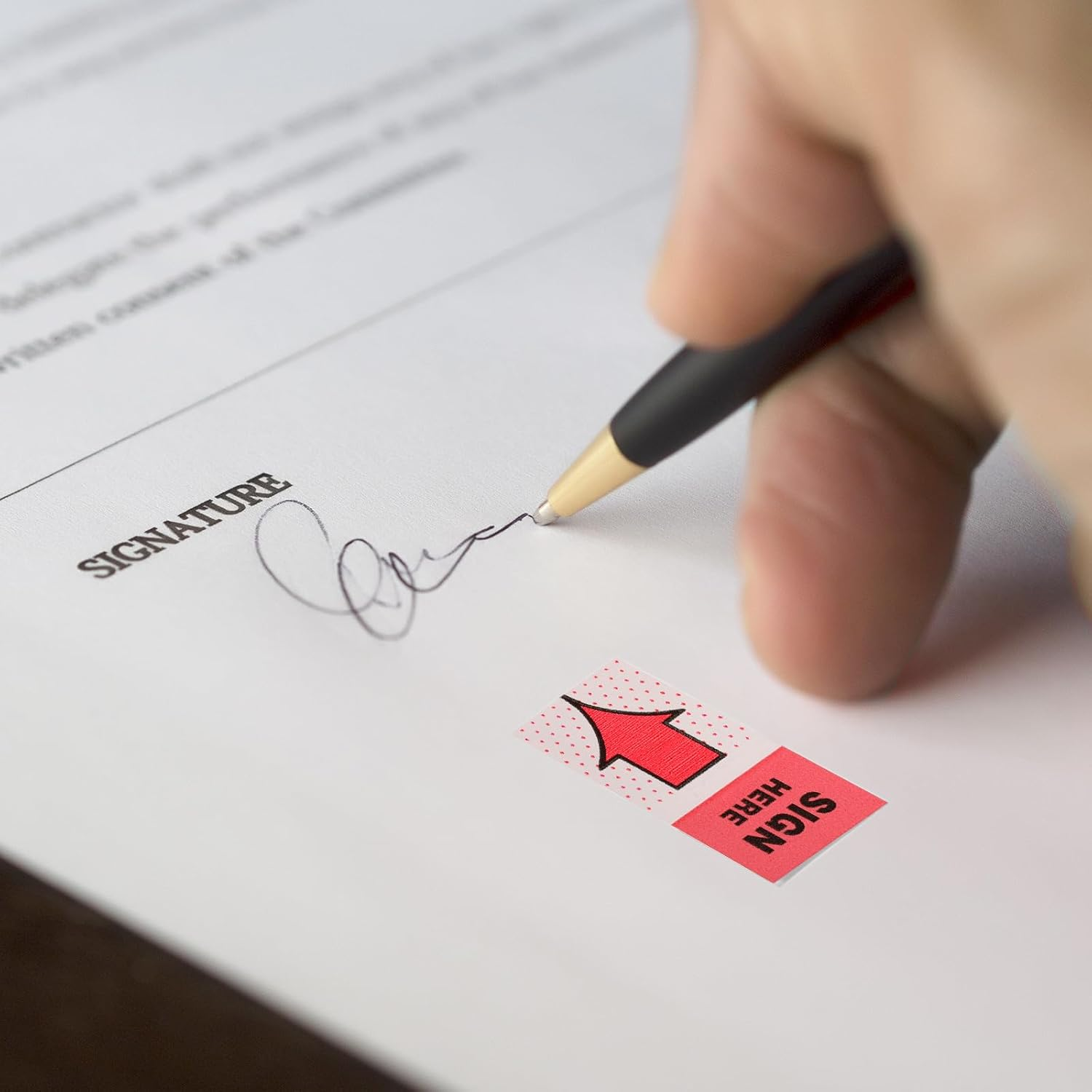 600Pcs/6 Packs Sign Here Tabs, Arrow Labels Stickers Sign Here Flags Sticky Signature Tabs Adhesive Message Post Tags for Documents Notebooks Home Office School Supplies (Red 2) - Red 1 image number 6