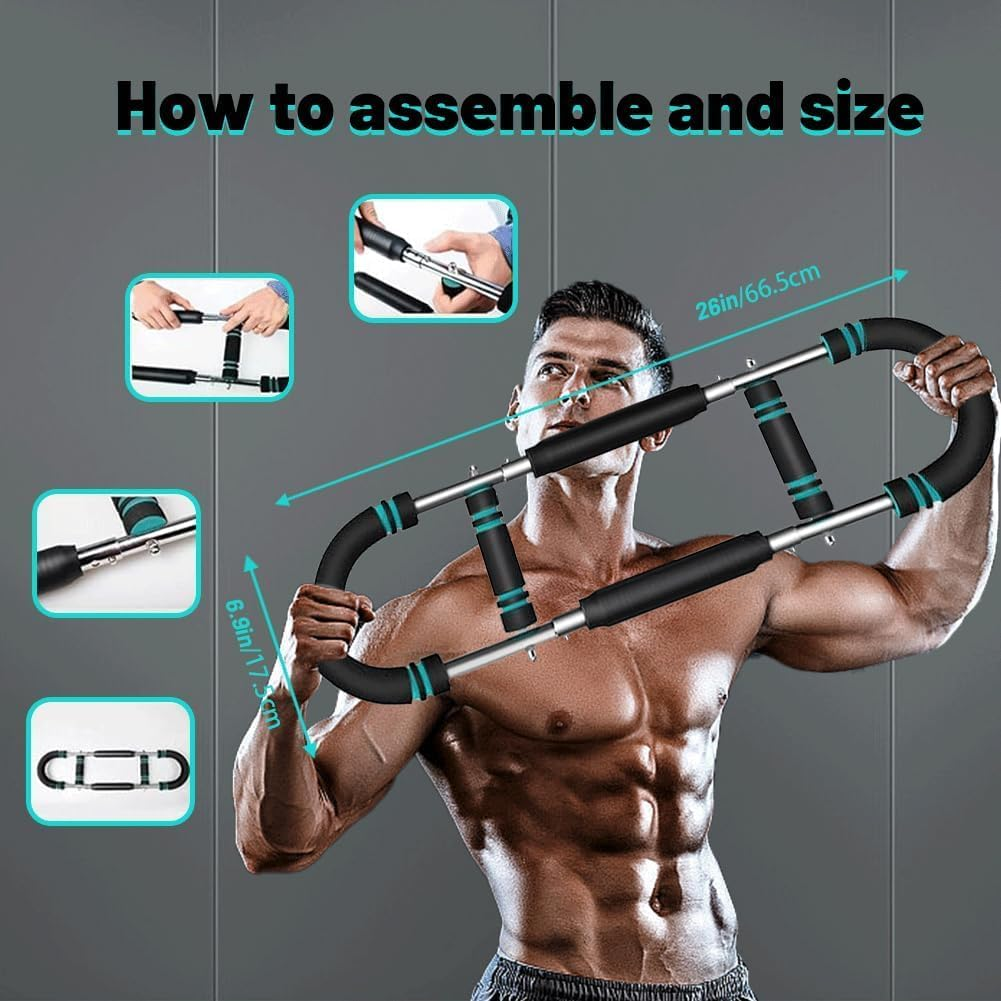 Twister Arm Trainer, Adjustable Spring Fitness Bar, Chest Exercise Equipment, Forearm Triceps Chest Enhancement Exerciser, Portable Home Fitness Equipment (U60-100 Lbs Set) image number 2