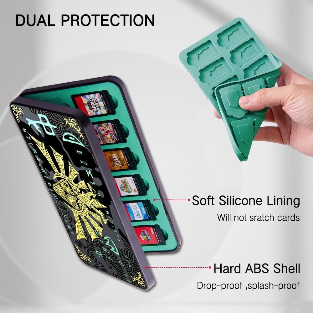 Game Case Compatible with Nintendo Switch/Switch Oled/Switch Lite, Switch Game Holder Cartridge Case with 24 Game & 48 Micro SD Cards Storage for Zelda Fans - Tears of Kingdom image number 5