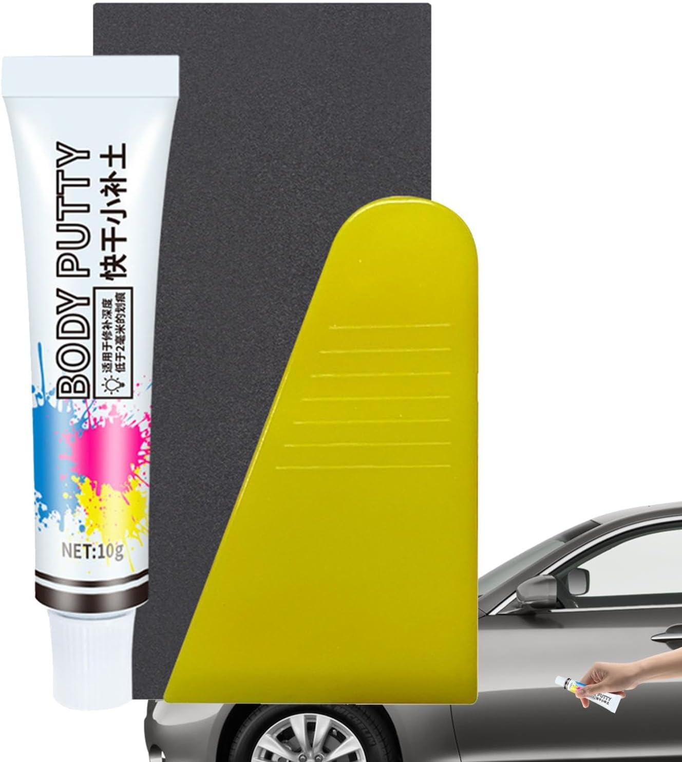 Car Body Repair Filler,Quick Drying Car Paint Putty for Scratch Repair | Car Detailing Supplies for Peeling Paint, Deep Scratches within 2MM Borato image number 5