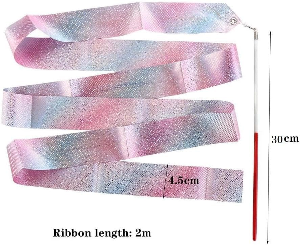 4 PCS Dance Ribbons, Flashing Star Gymnastics Ribbons Rhythmic Shining Dance Ribbons Gymnastics Streamer with Ribbontraining Tool image number 5