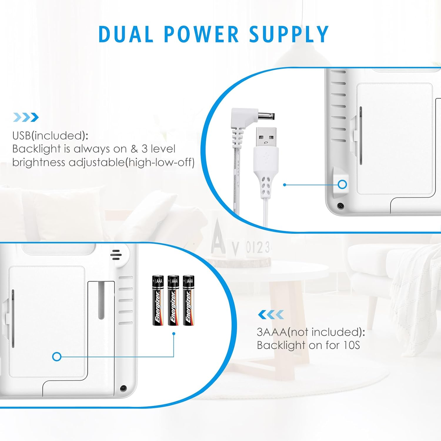 AMIR Indoor Outdoor Thermometer Hygrometer Weather Stations, Digital Hygrometer Wireless Indoor Thermometer with Backlight, Temperature Humidity Monitor Gauge with 3 Remote Sensors, 328Ft Range image number 4