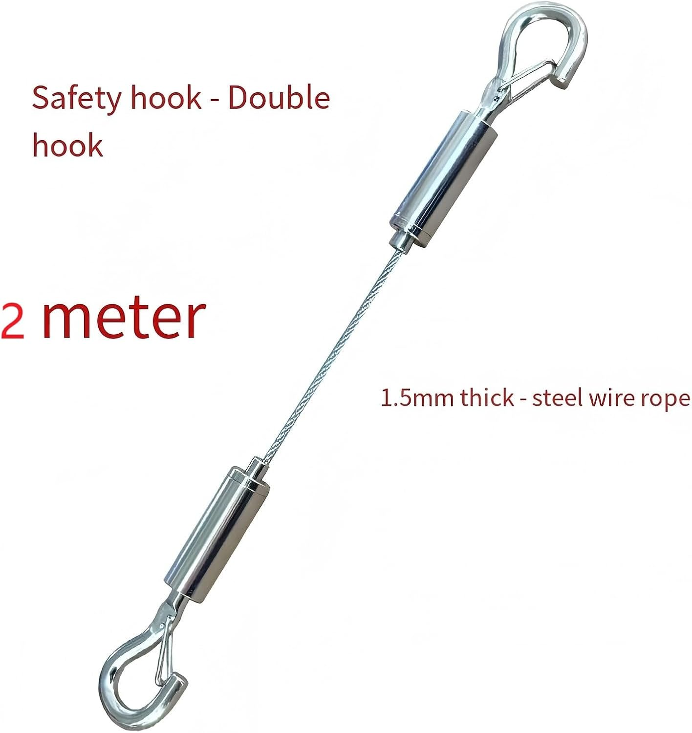 LORJE 2 PCS Adjustable Picture Hanging Rope Kit,1.5Mm Heavy Duty Stainless Steel Rope for Mirror Hanging Wire Kit Hardware, Billboards Hold up to 30Kg (2 Meters) image number 5