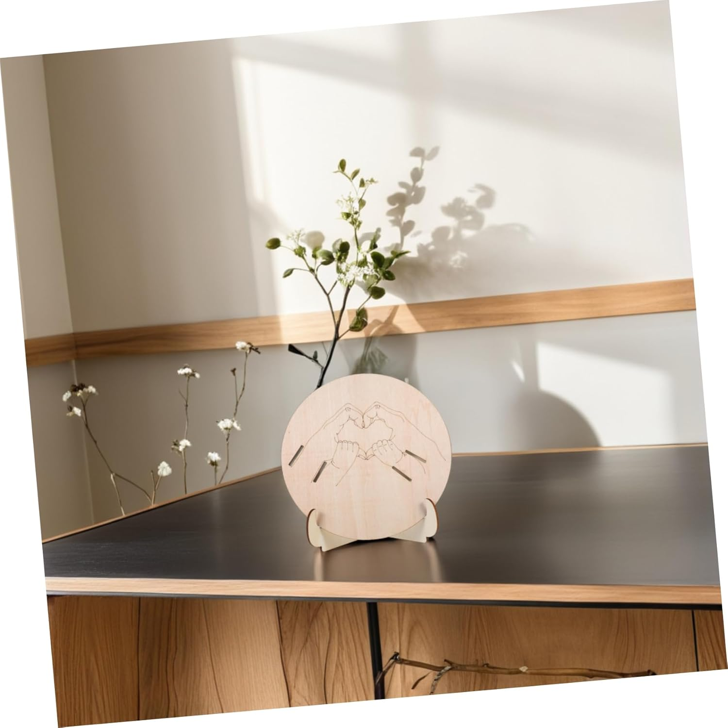 Wooden Newborn Bracelet Holder Hospital Birth Announcement Sign Stand Nursery Shower image number 5