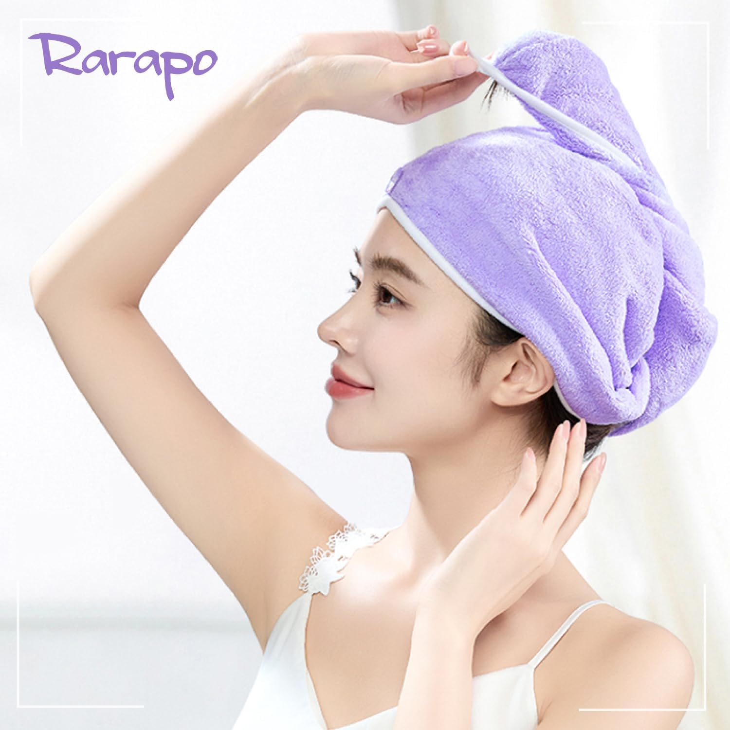 Rarapo 1 Piece Water Absorbing Fluffy Hair Cap image number 4