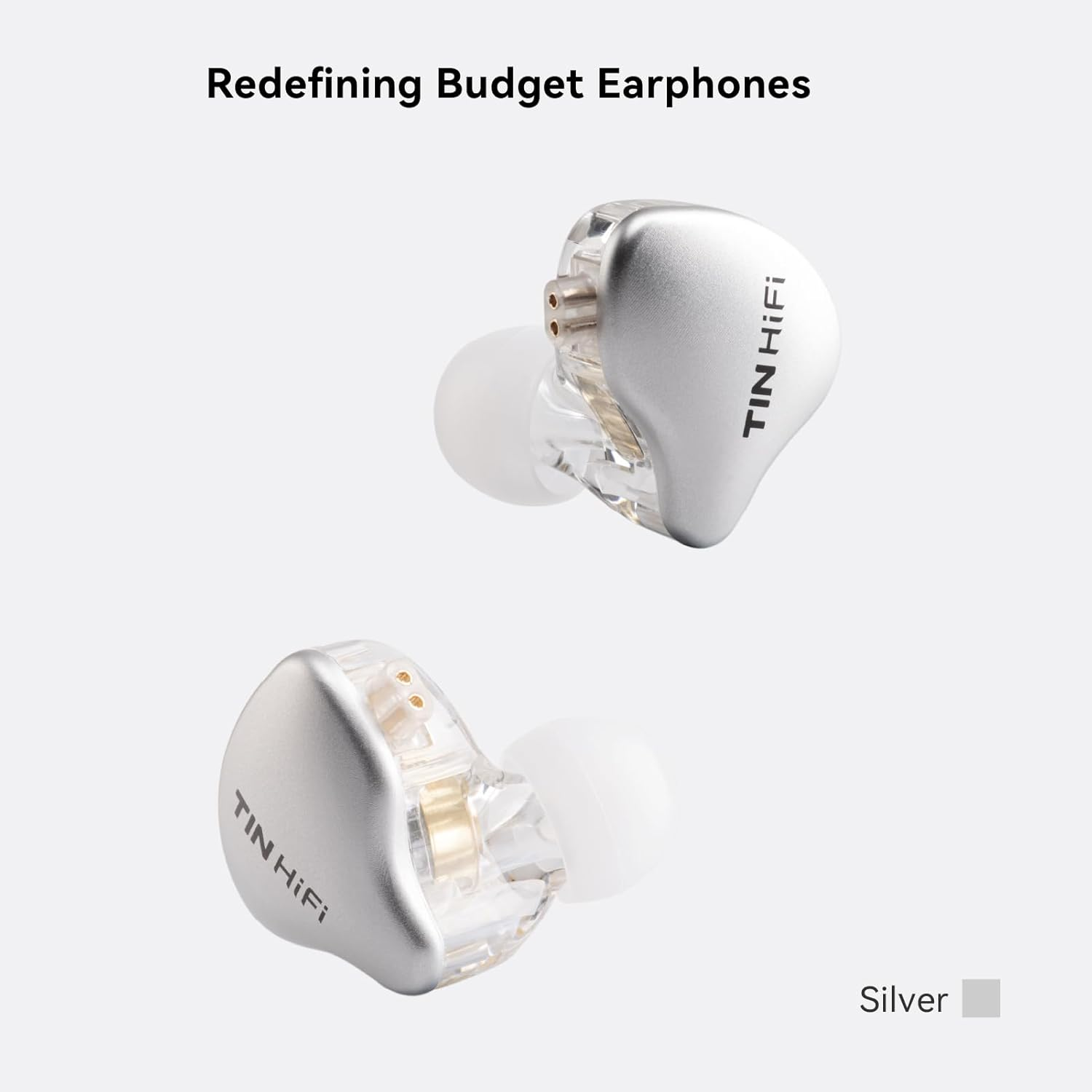 TINHIFI C1 in Ear Earphones, DLC Diaphragm Driver, Hifi Music and Immersive Gaming, Deep Bass, IEM Sleep Earphones Silver Type-C+Mic 2Pin image number 5