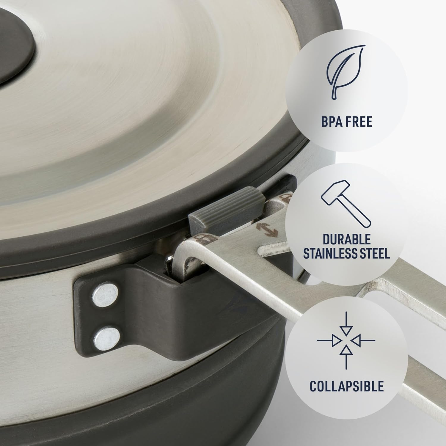 Sea to Summit Detour Stainless Steel Collapsible Pouring Pot, Beluga, 1.8 Litre Capacity image number 3