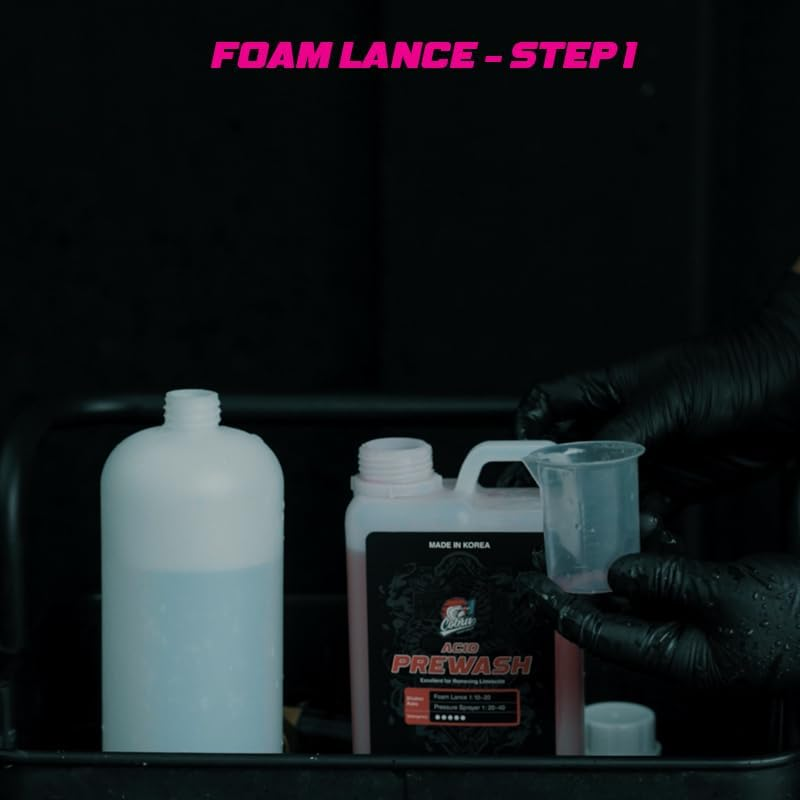 Cobra WRAP TOOLS Acid Pre Wash - Powerful Limescale Remover & Prewash Spray for Vehicles - Enhances Paint Shine - Strong Foamy Formula - Professional Cleaning Solution for Cars & Trucks | 1L image number 5