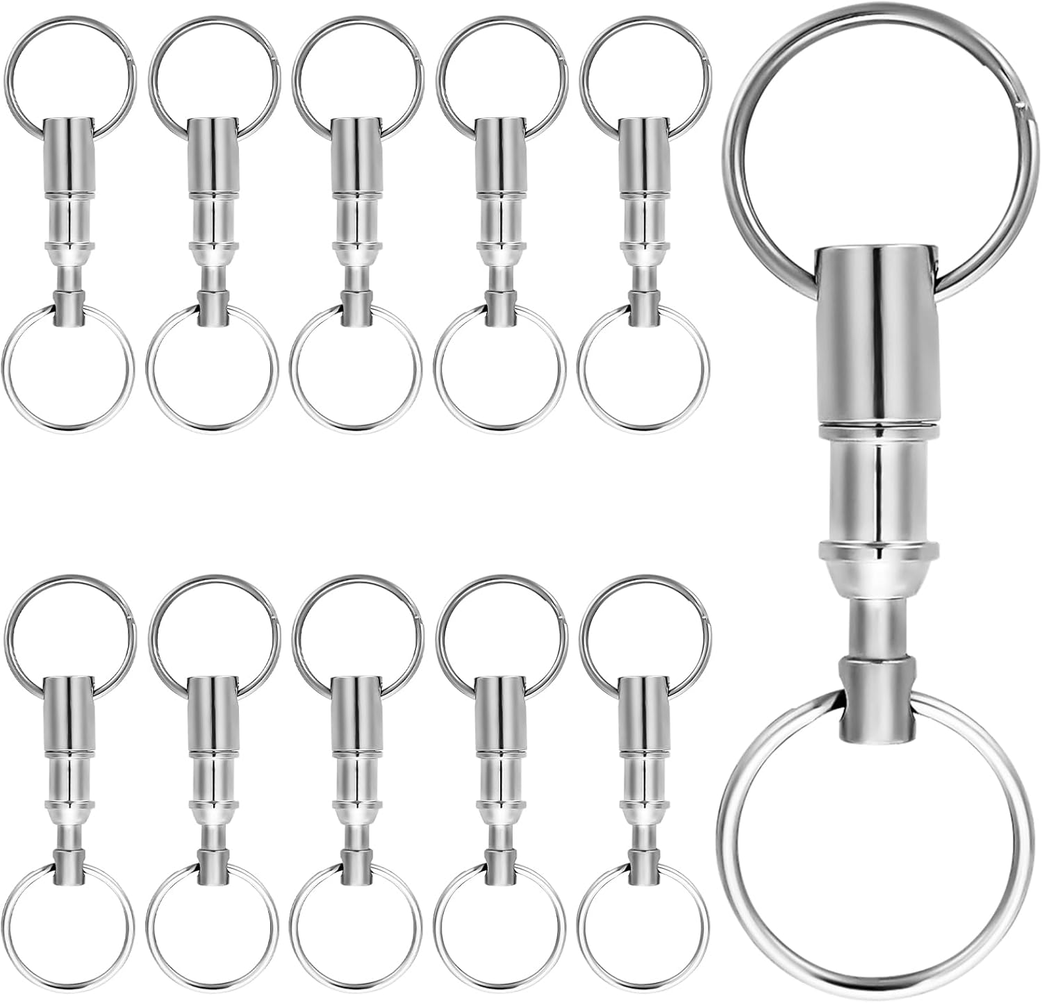 Quick Release Keychain, Detachable Dual Pull Apart Key Chain Quick Disconnect Keychain Snap Lock Holder Convenient image number 4