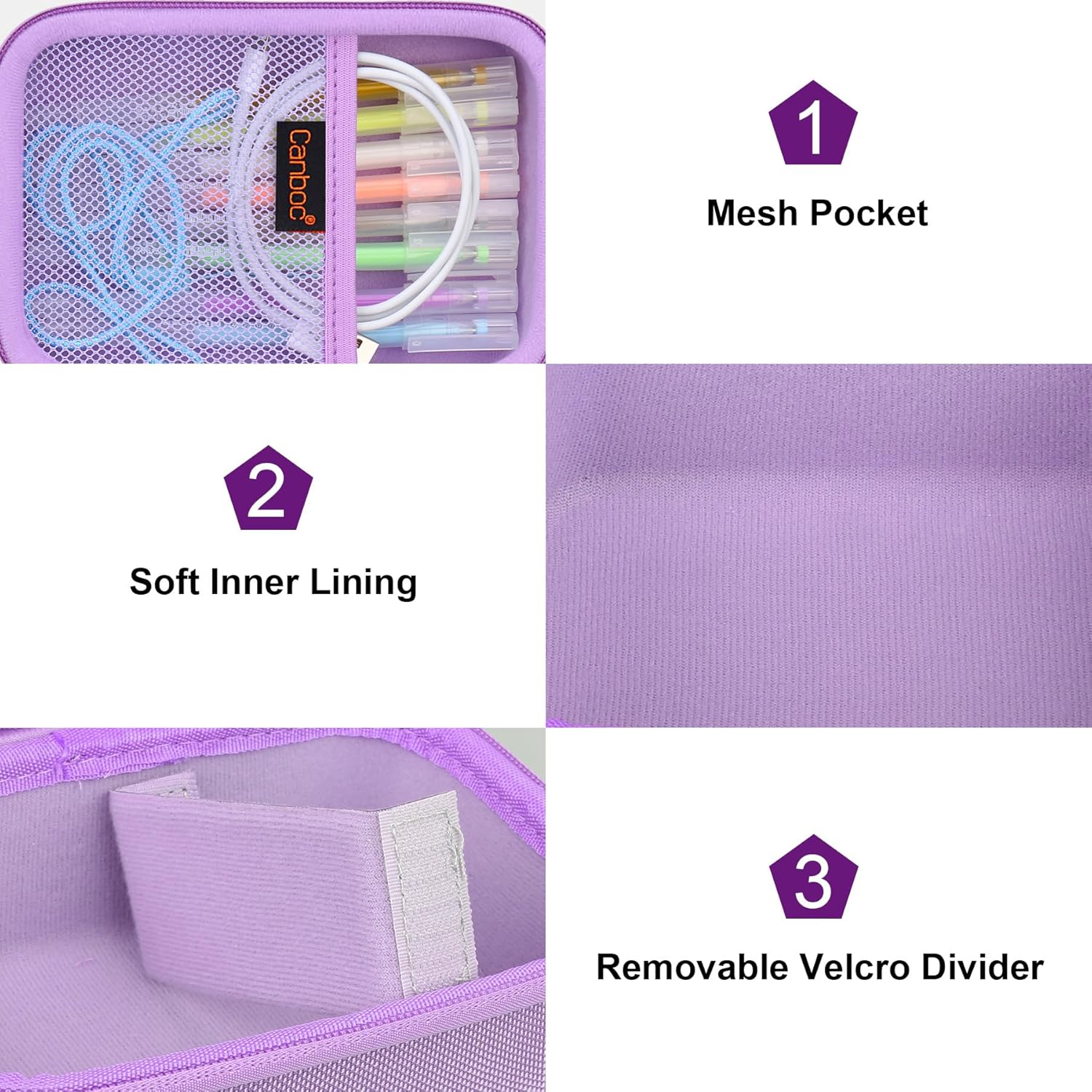 Canboc Kids Camera Case for Mgaolo/Omebel/Zoney/Weefun/Phnixgam/Seckton Instant Print Camera, Children Digital Camera Bag Fit Print Paper, Colorful Pen, USB Cable, Purple (Case Only)