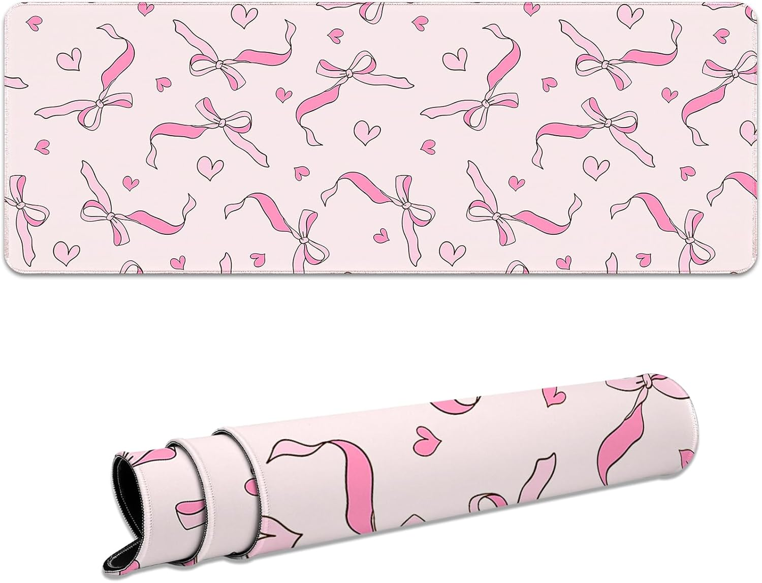 Cute Large Mouse Pad, Aesthetic Mouse Mat with Waterproof and Non-Slip Rubber Base,Gaming Mouse Mat for Daily Office,Home,Desk Pad Mat, 80Cm*30Cm*3Mm(31.5X11.9In), Xl,Pink Strawberry