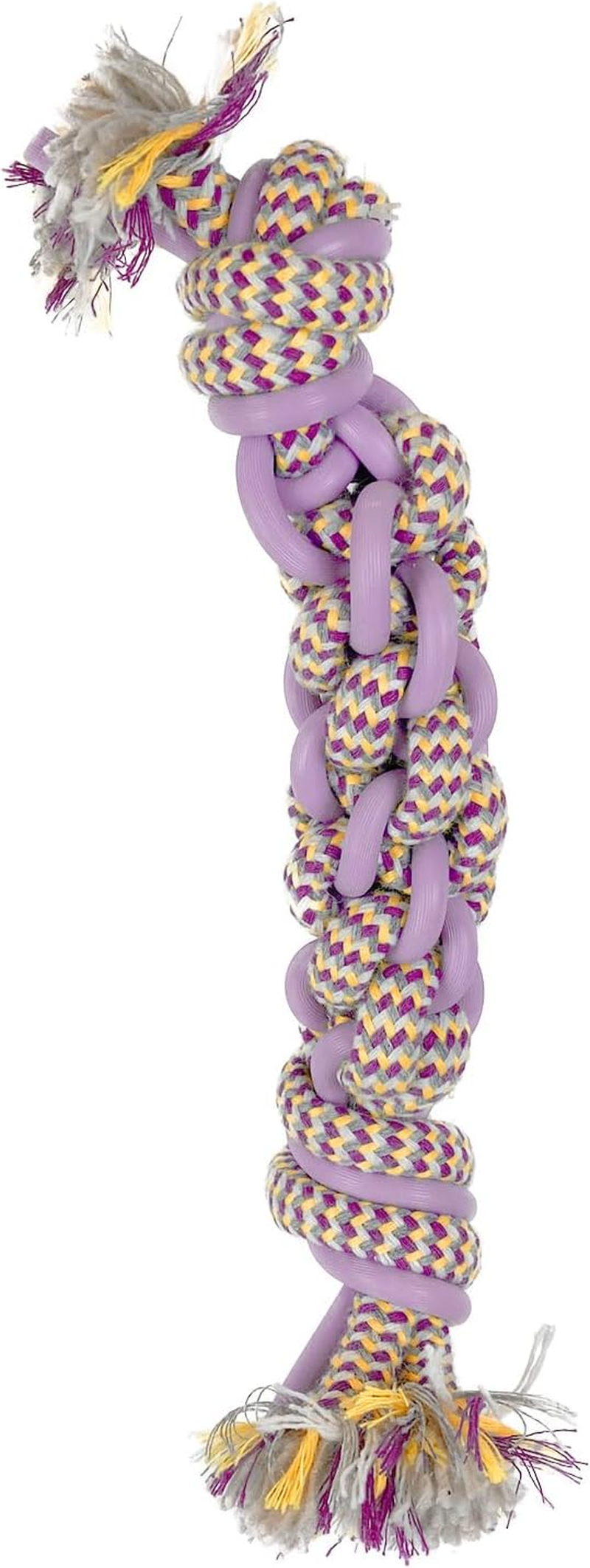 Tpr/Rope Dental Bone Dog Toy, Medum, Purple - Teething Toys, Durable Dog Chew Toys, Rubber Chew Toys, Dog Rope Toy for Teeth Cleaning, Aids Dogs Dental Health image number 2