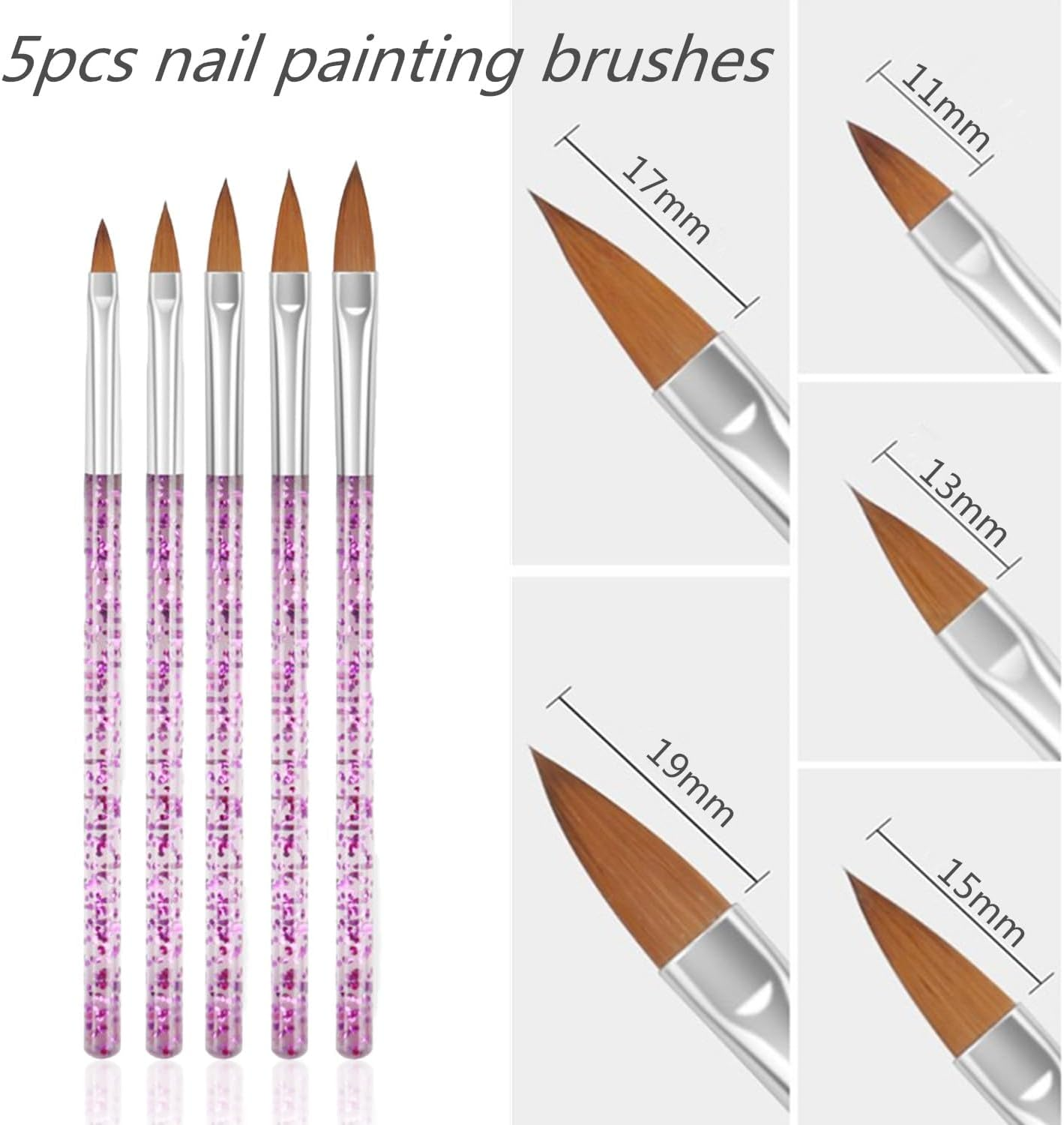 FULINJOY 10 Pcs Nail Dotting Tools Set, 5 Pcs Double-End Nail Dotting Pen and 5 Pcs Nail Art Painting Brushes image number 2