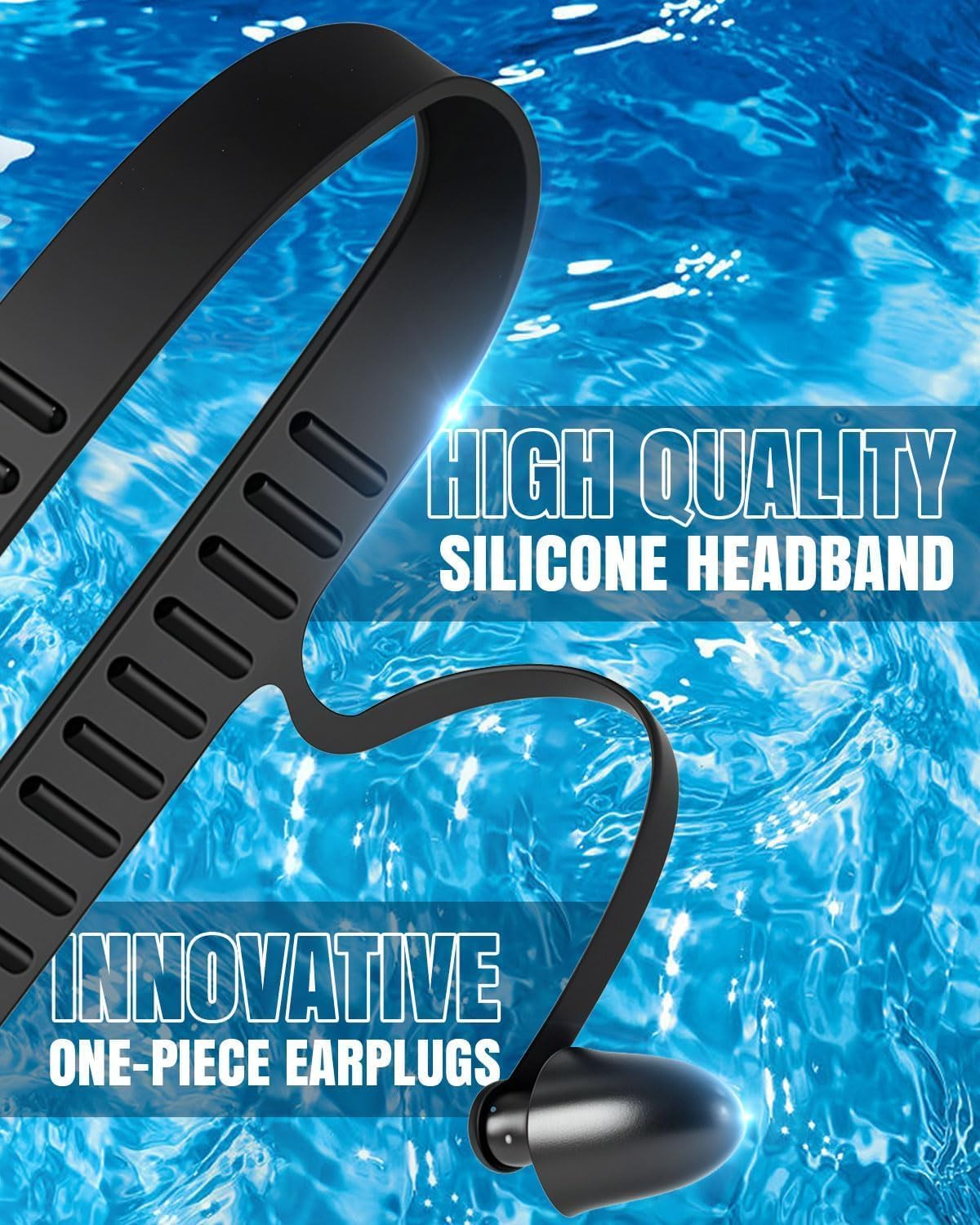 Swim Goggles Large Frame, Swimming Glasses for Children, Anti-Fog, Watertight, 180&deg; Wide Field of View Leak Proof Swimming Goggles with Ear Plugs, Nose Clips for Women Men Adult Teenagers image number 3