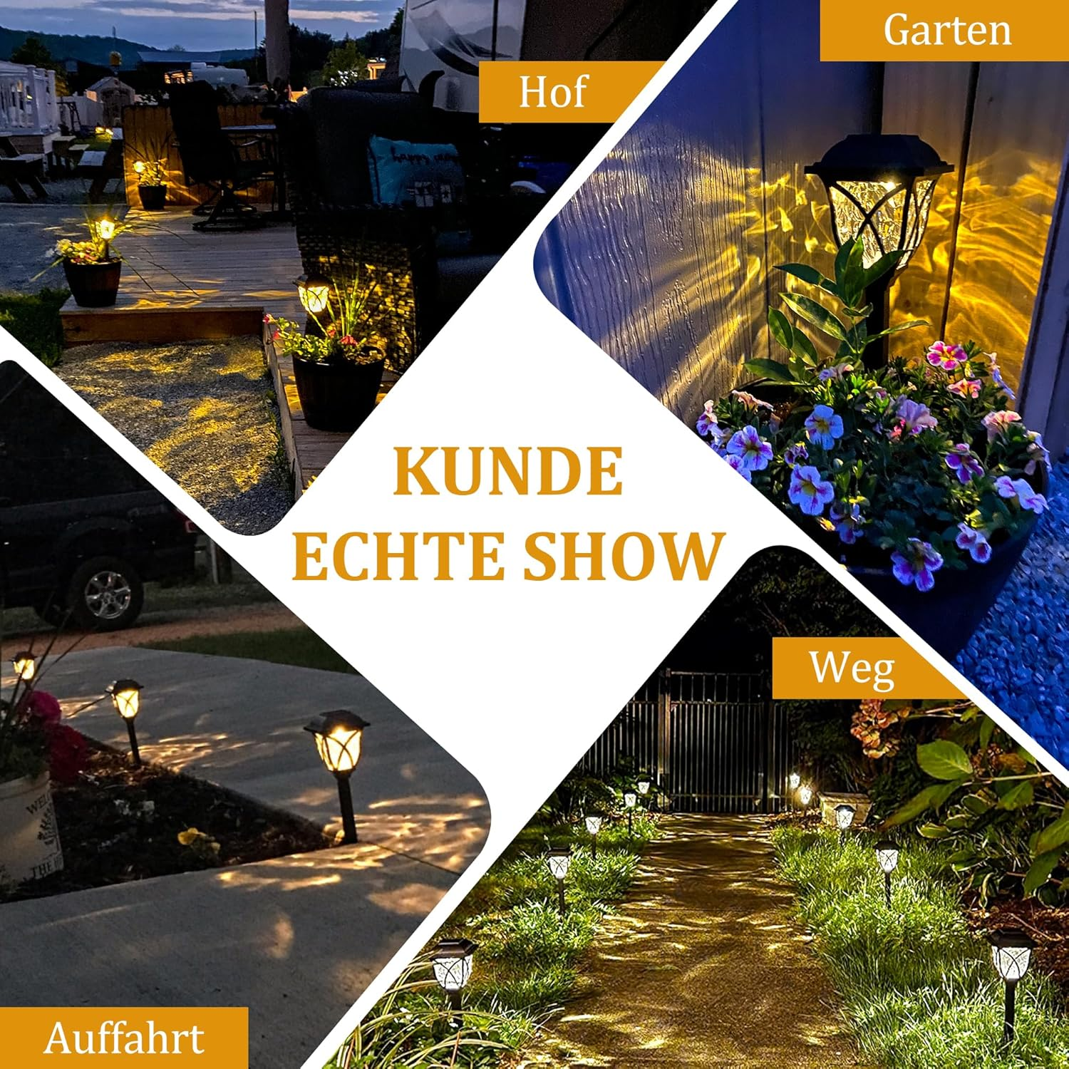 PATIOPIA Solar Lights Outdoor, 6 Pack LED Solar Garden Lights Waterproof, Solar Lights for Outside, Garden Decor for Yard,Landscape, Patio, Planter, Walkway (Warm White) image number 3