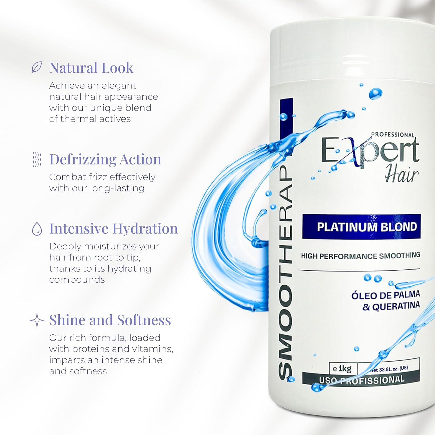 Expert Hair B-Tox Kit - Anti-Frizz, B-Tox Capilar Para El Cabello- Thermo-Active, Natural Look- Queratina Para Alisar El Cabello, Cirugia Capilar Para El Cabello, 2X 1Kg/35.3 Oz image number 6