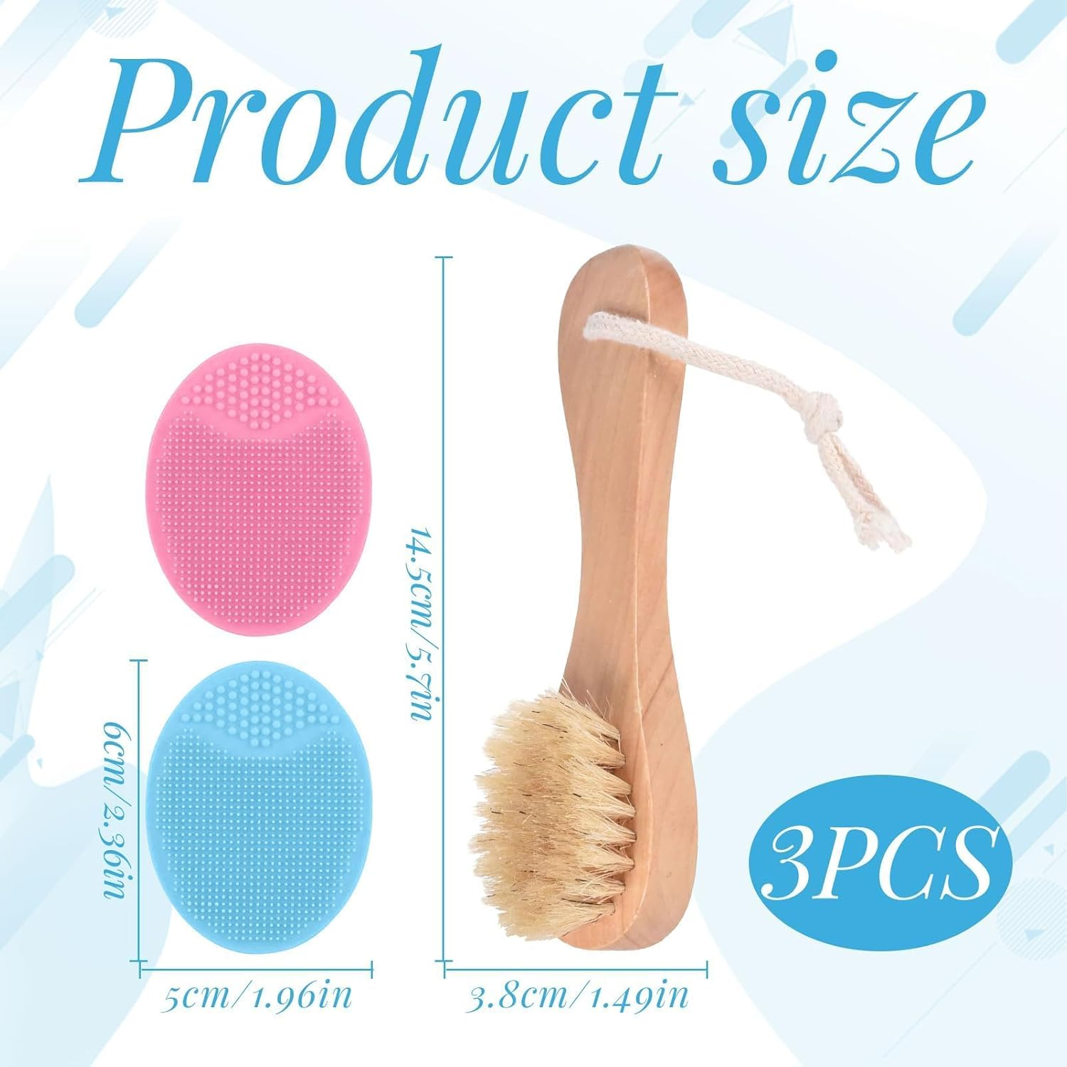 Baby Hair Brush, 2Pcs Cradle Cap Brush, Baby Brush, Natural Ultra-Soft Goat Bristles Brushes, Wooden Handle Brushes, Use for Bath, Daily Care and Delicate Scalps, Set for Newborns and Toddlers image number 4