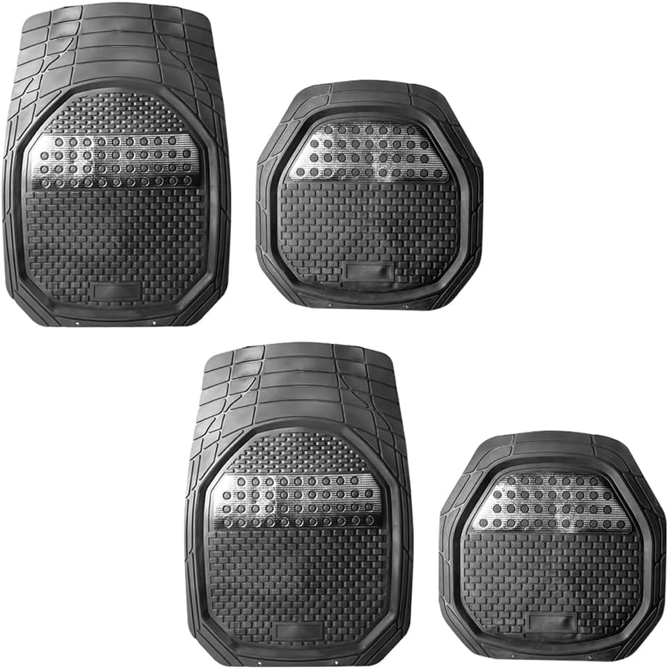 4 Pcs Car Floor Mats,Heavy-Duty PVC Floor Mats,Universal Waterproof Foot Pads,All-Round Protection Car, All Weather Car Floor Mats,For Cars, Trucks, and SUV image number 1